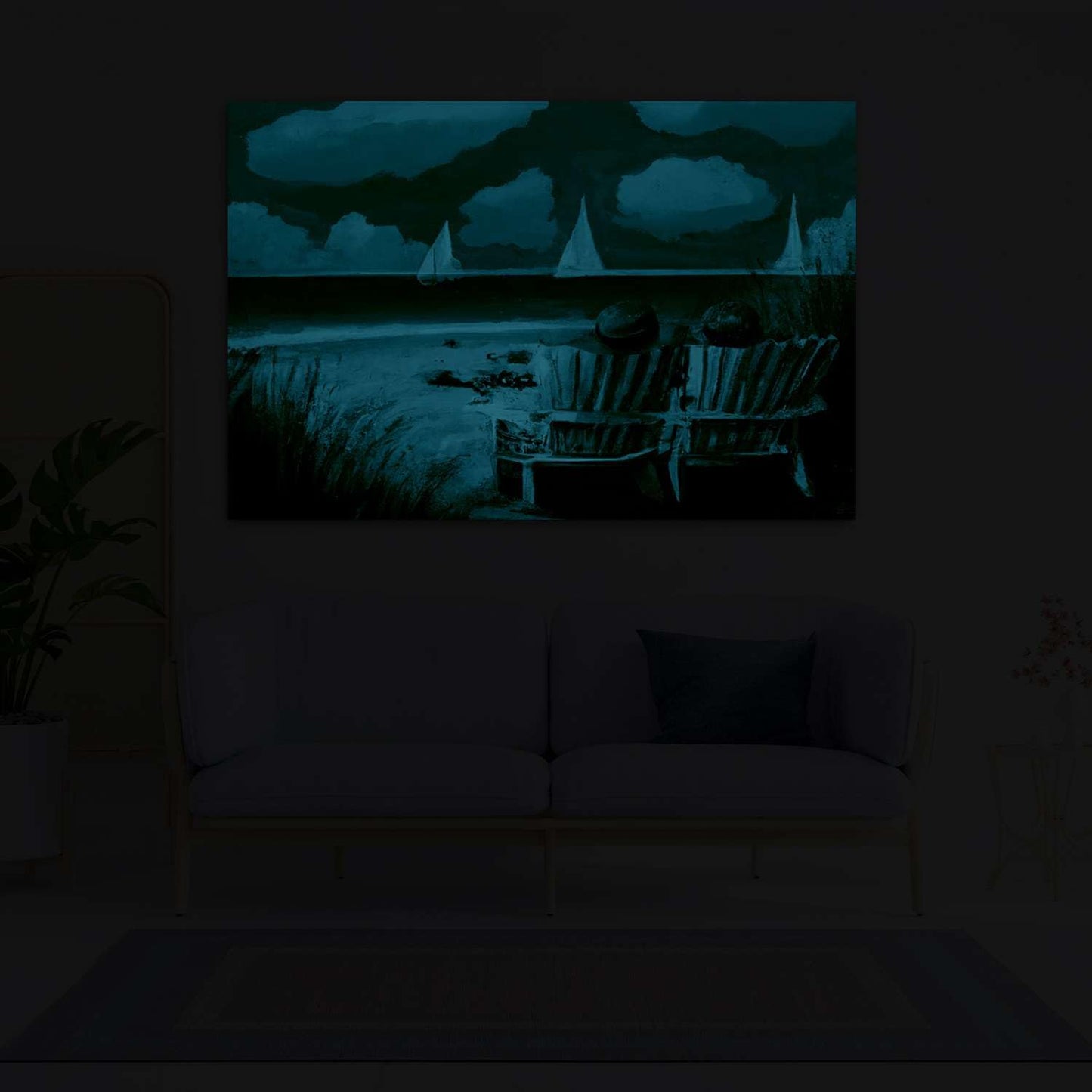 Ship & Moon Canvas Wall Art – 32x48in