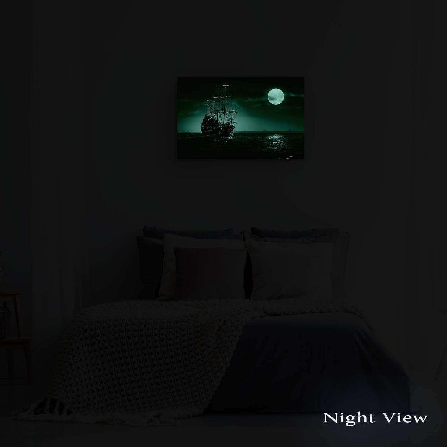 Ship & Moon Canvas Wall Art – 32x48in