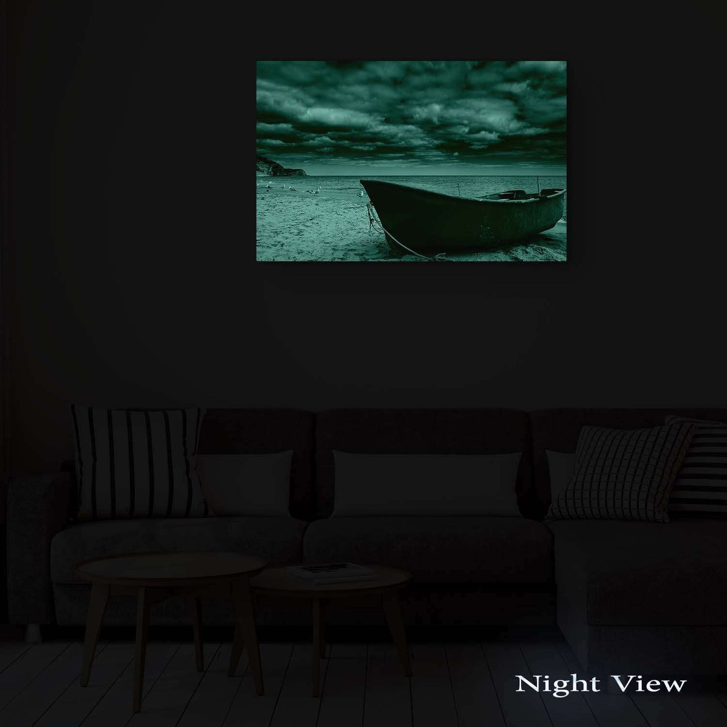 Red Boat Lake Canvas Wall Art 32x48in