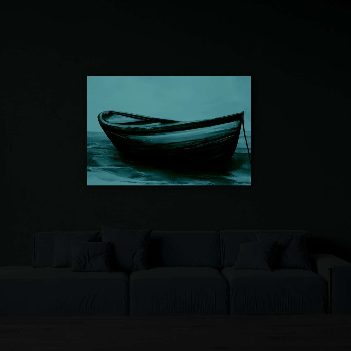 Ship & Moon Canvas Wall Art – 32x48in