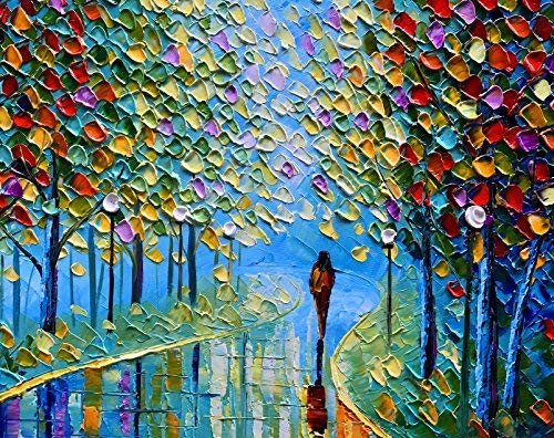 Abstract Tree Landscape Oil Painting 24x36in