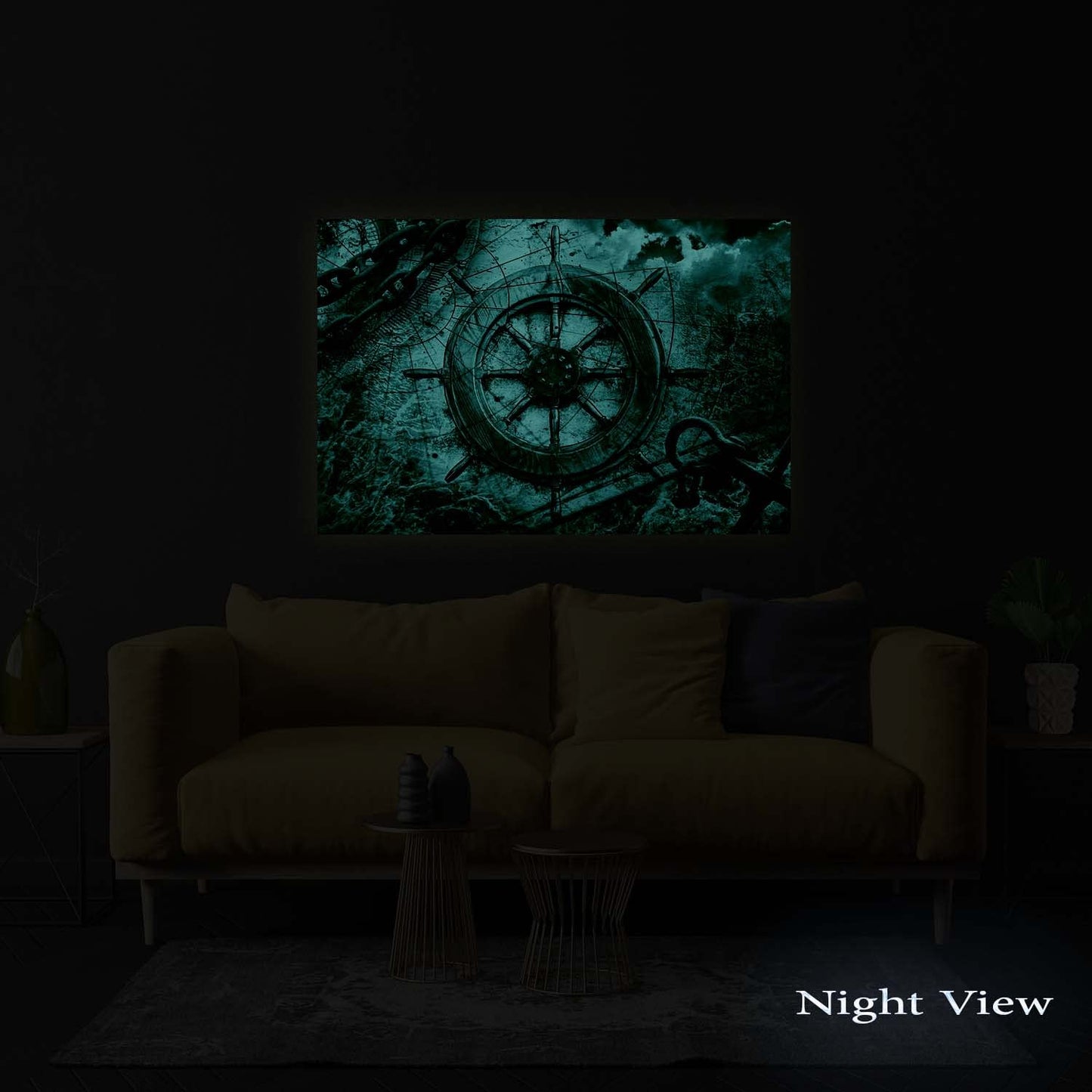 Caribbean Beach Glass Wall Art 24x36in