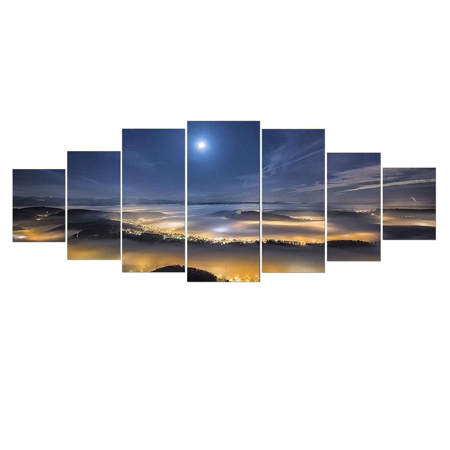 Blue Mountain Lake Wall Art – 7 Panels