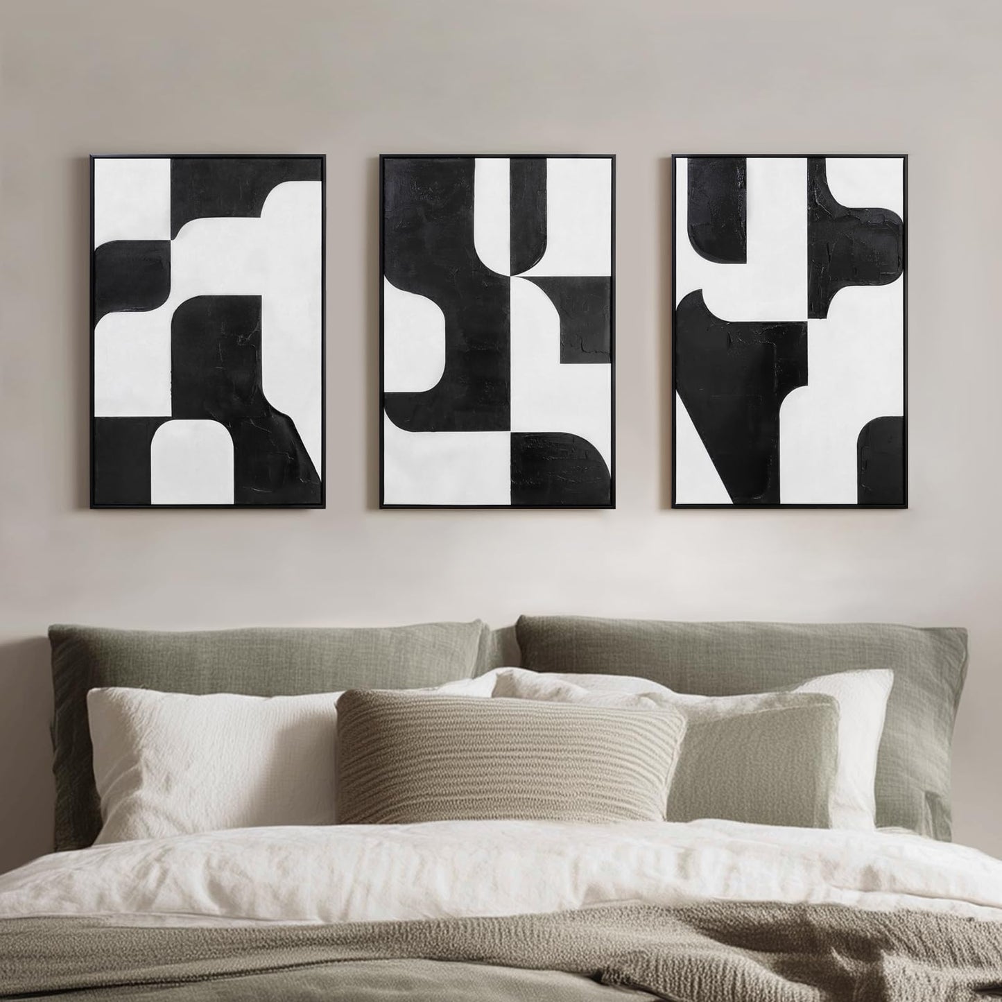 Boho Textured 3D Wall Art 3PC 24x36in