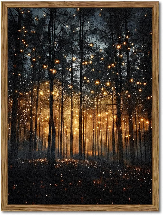 Forest Firefly Wall Art – 16x12in Framed