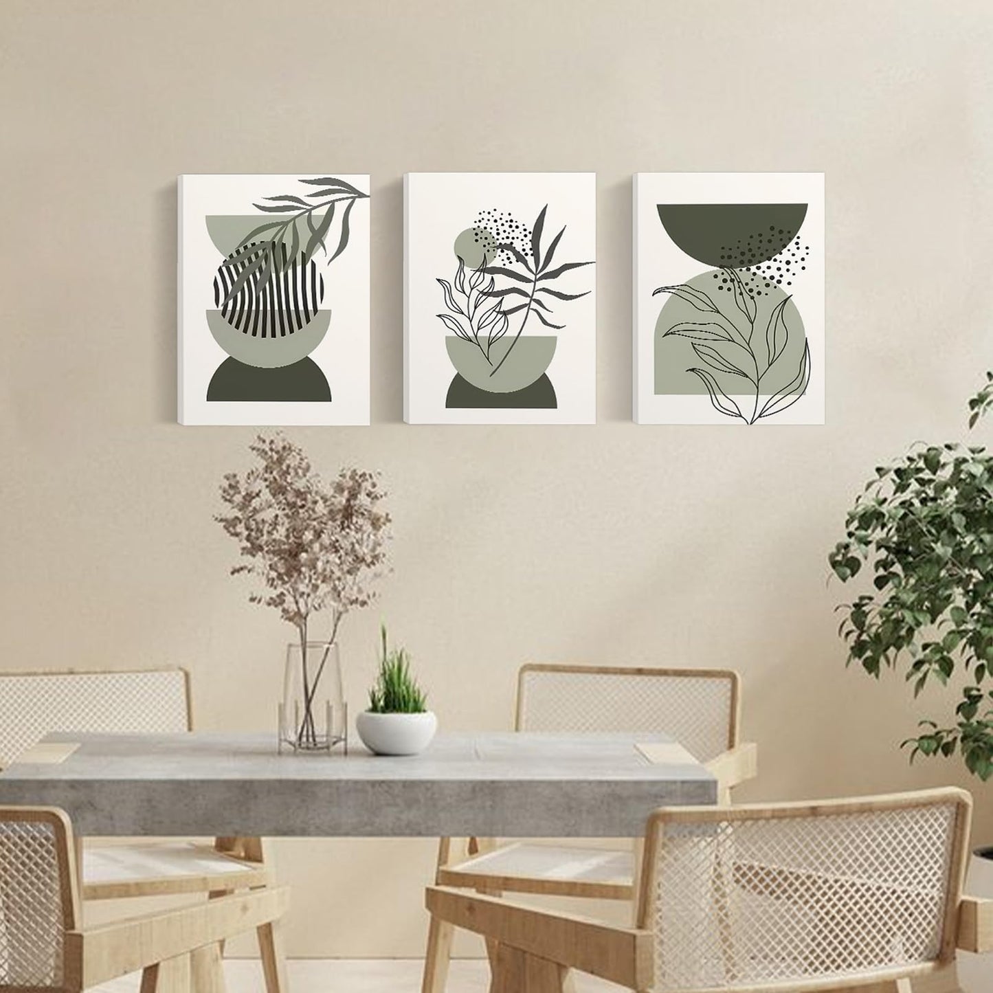 Sage Green Wall Art Set of 3 – 12x16in