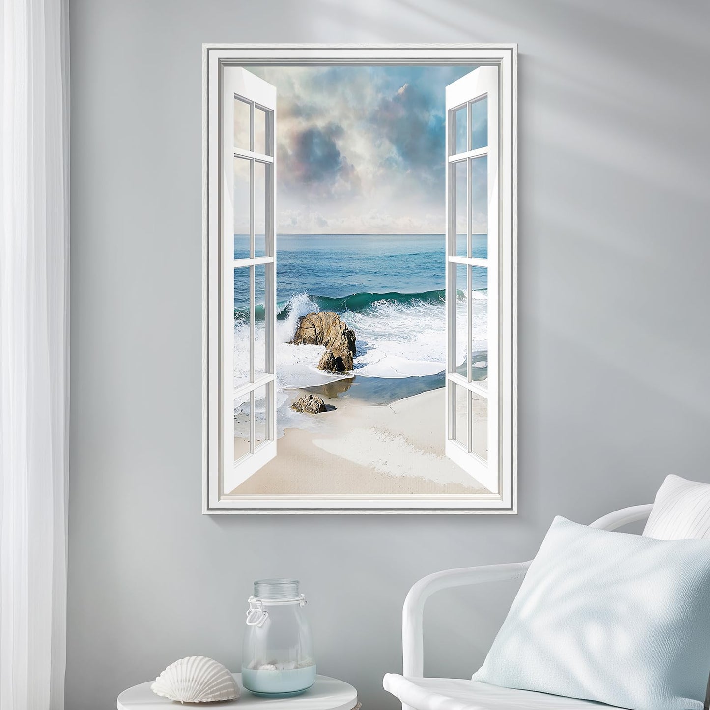 Blue Ocean Beach Wall Art 3PC 24x36in