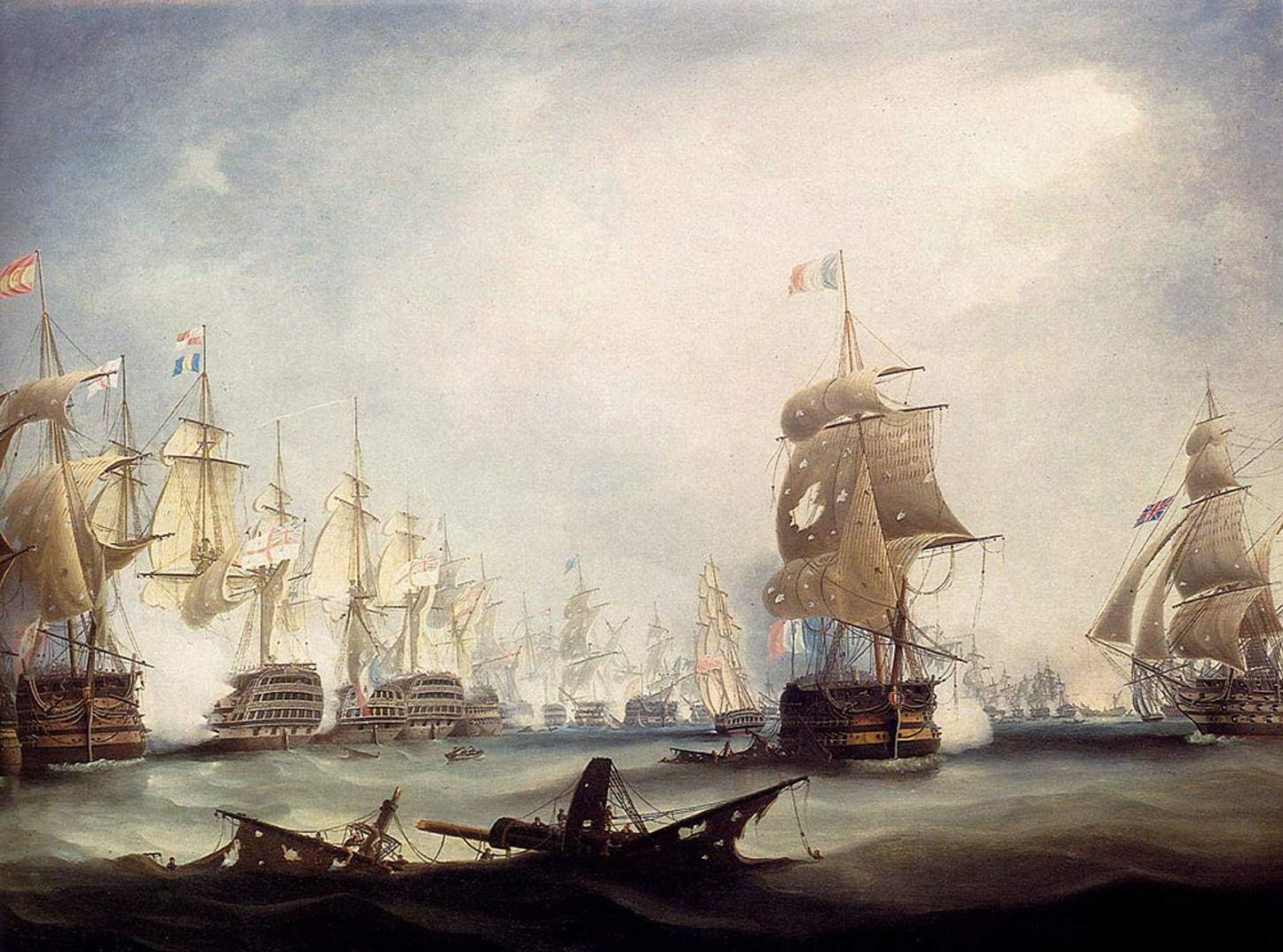 Napoleonic Warship Battle Oil Painting