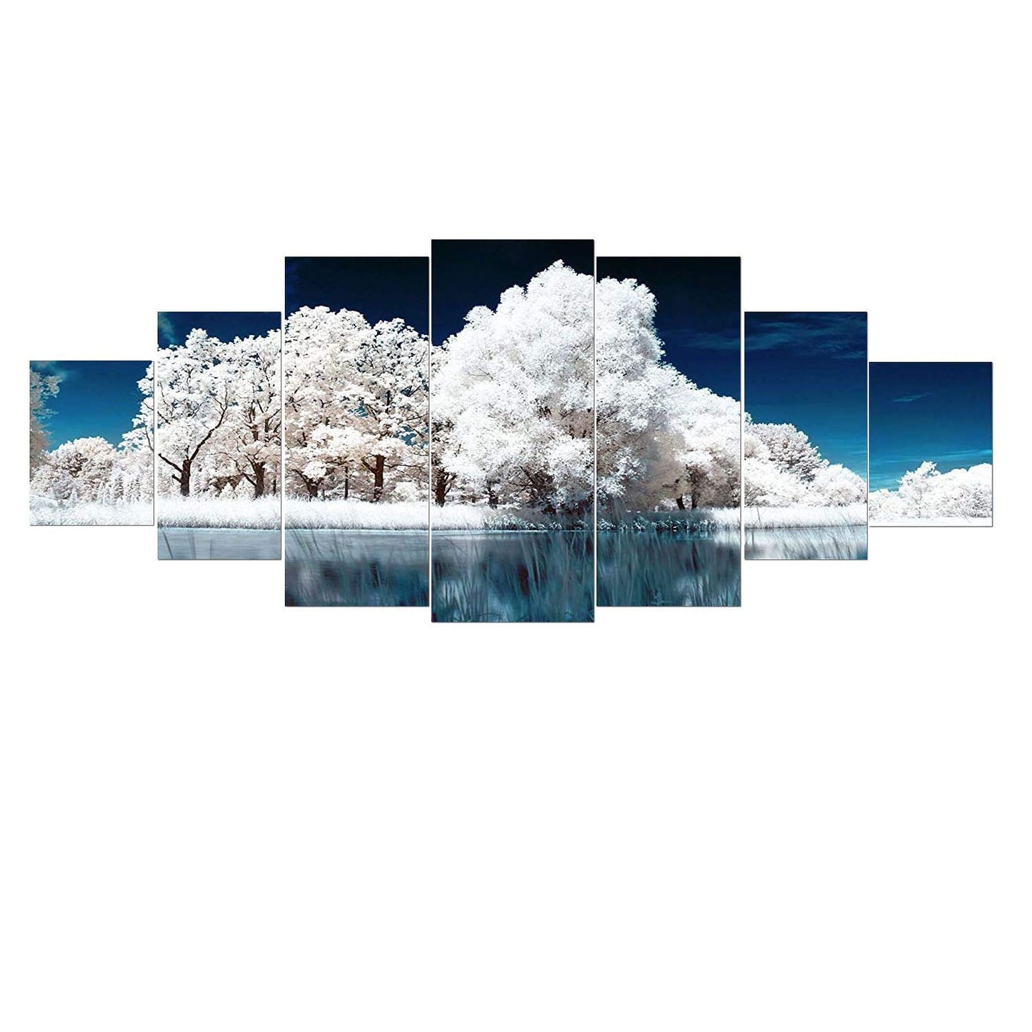 Blue Mountain Lake Wall Art – 7 Panels