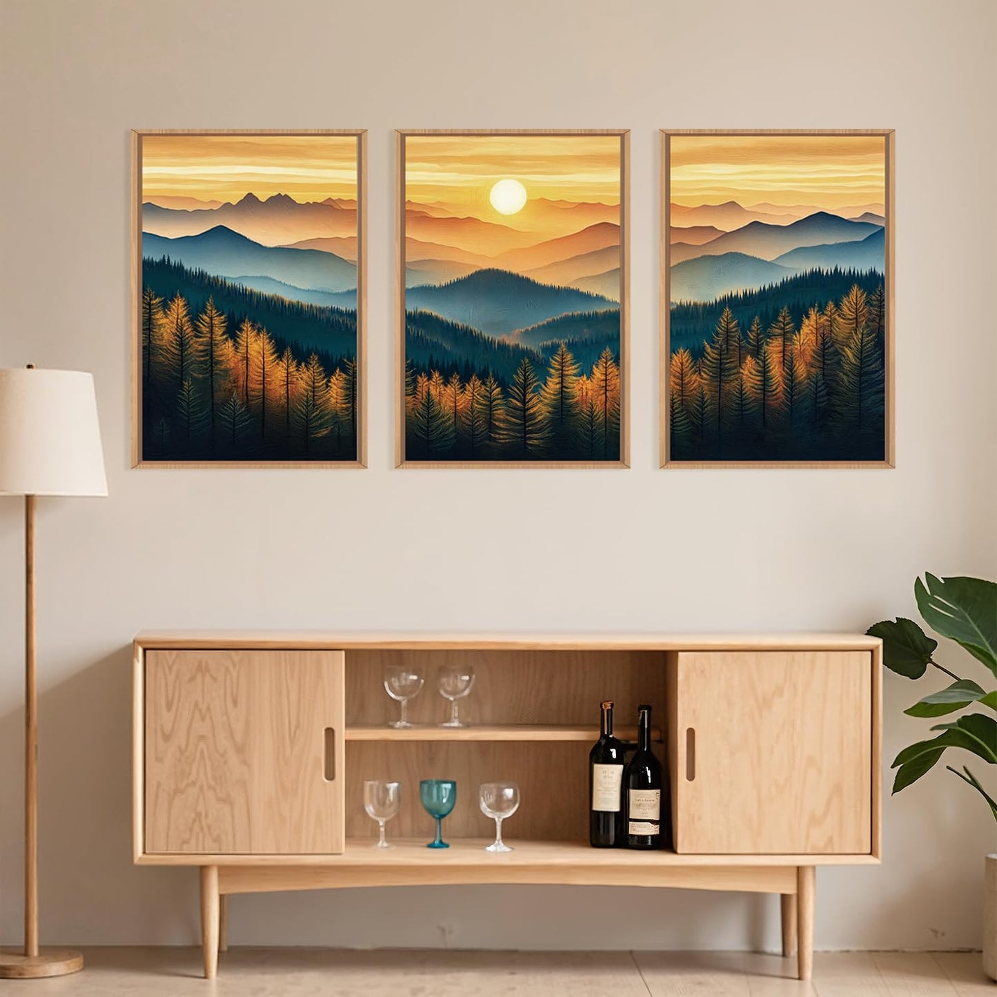 Navy Blue Abstract Wall Art 3PC 24x36in