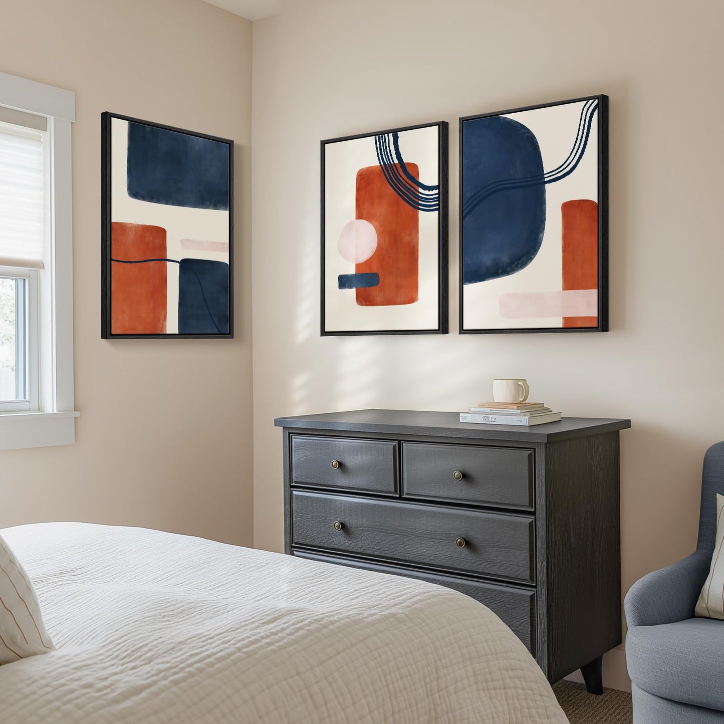 Neutral Abstract Wall Art 2PC