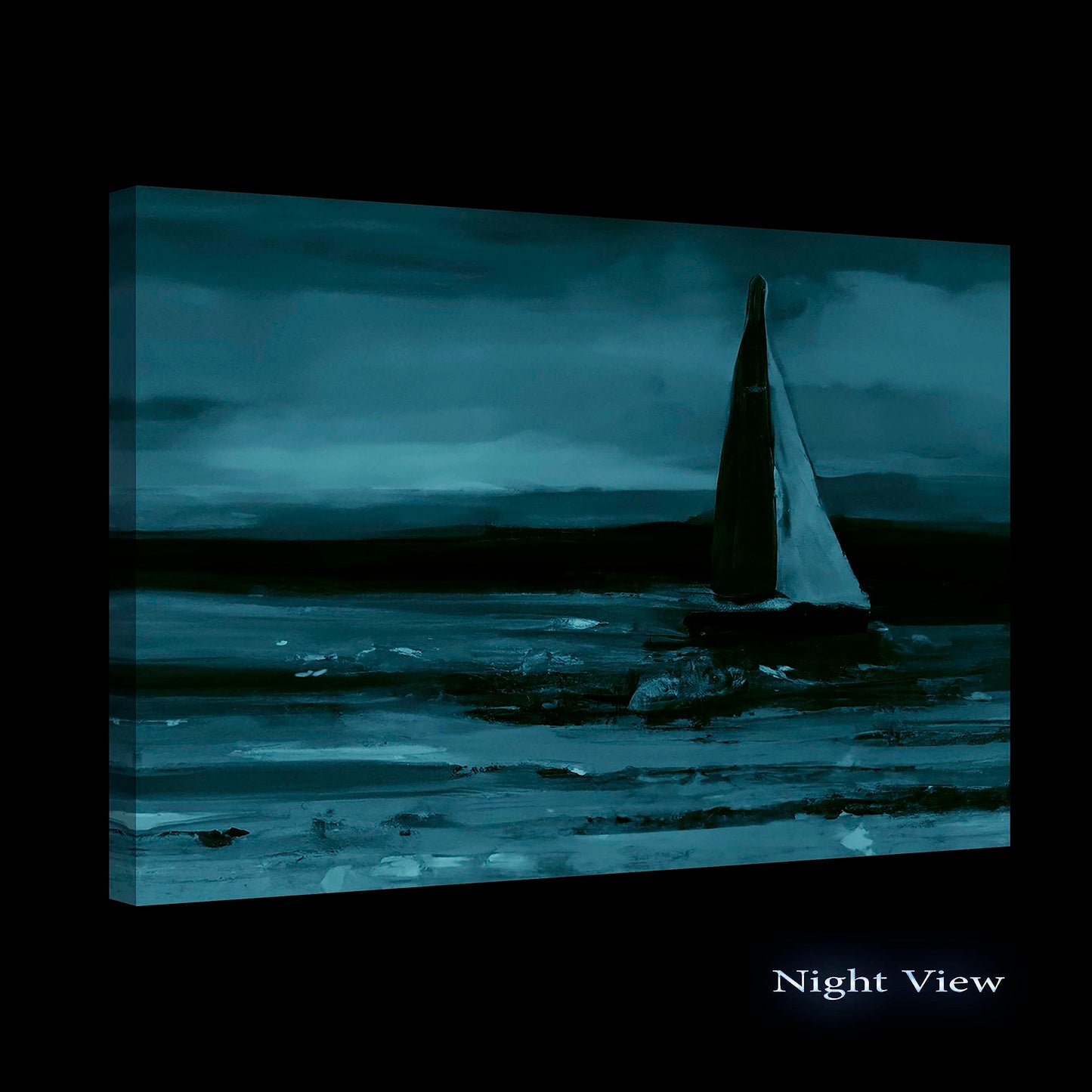 Ship & Moon Canvas Wall Art – 32x48in