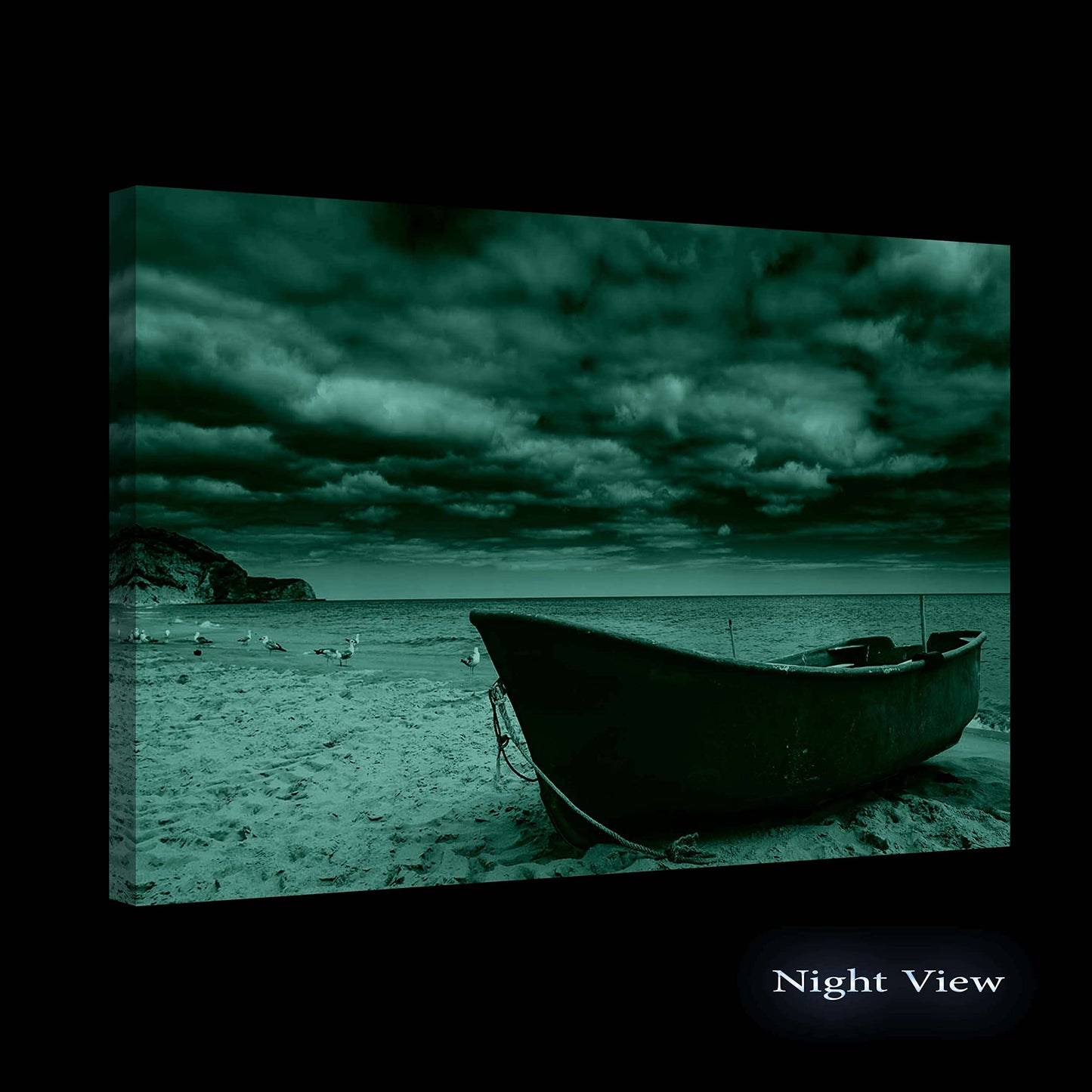 Red Boat Lake Canvas Wall Art 32x48in