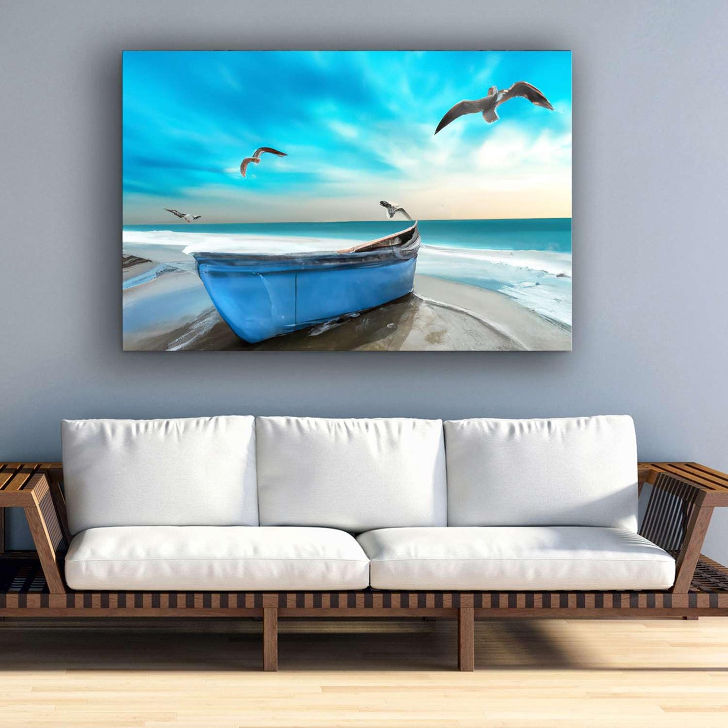 Ship & Moon Canvas Wall Art – 32x48in