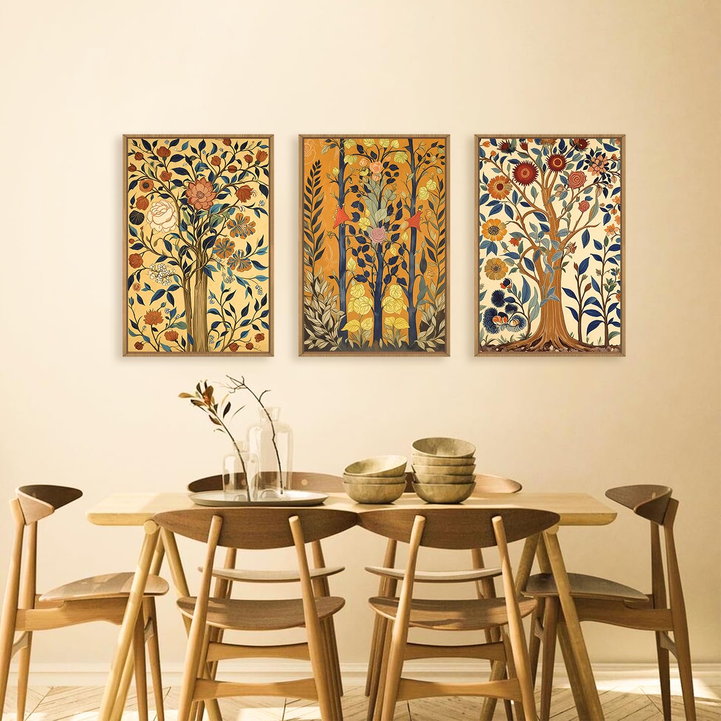 Navy Blue Abstract Wall Art 3PC 24x36in
