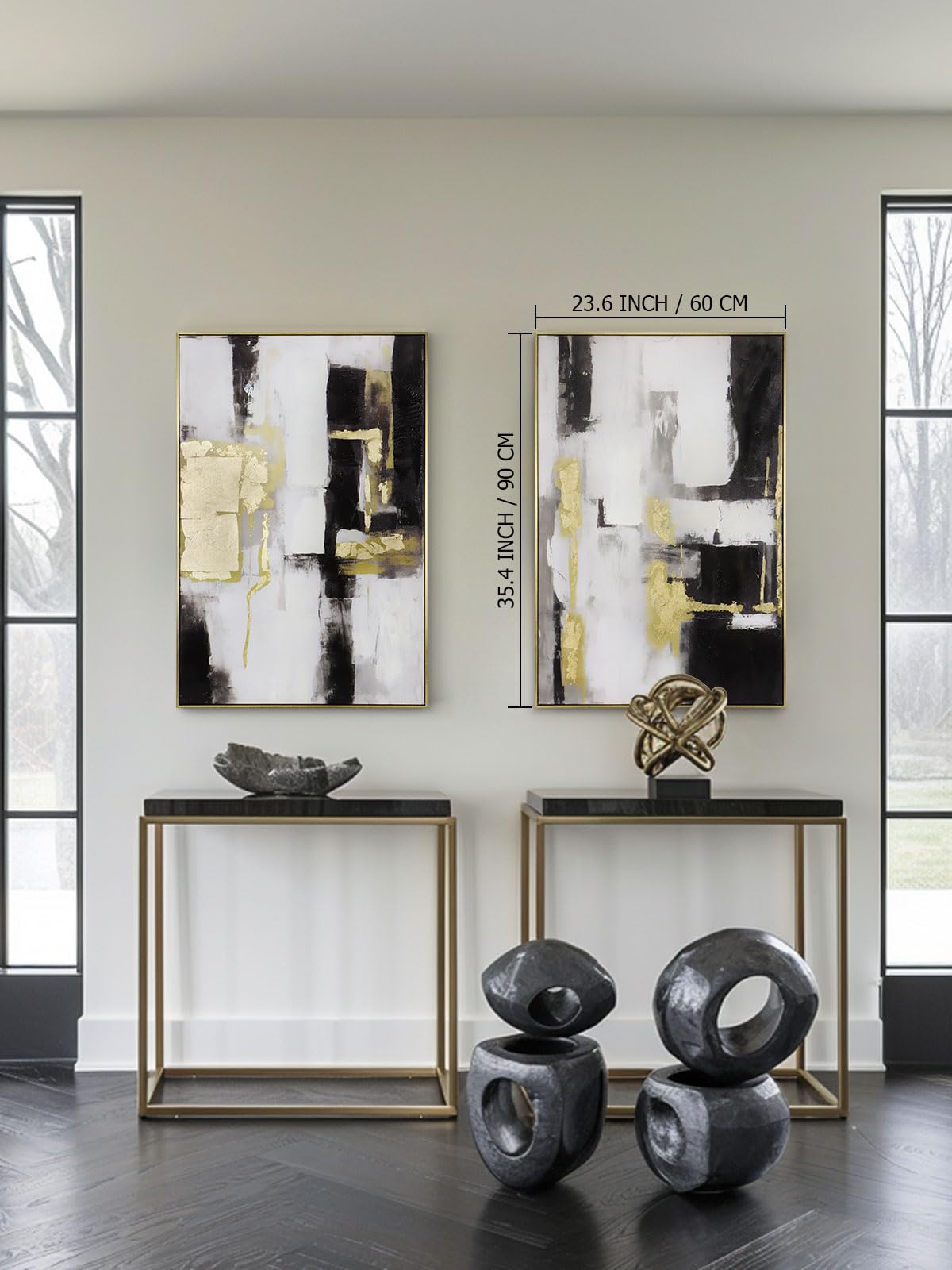 Boho Textured 3D Wall Art 3PC 24x36in