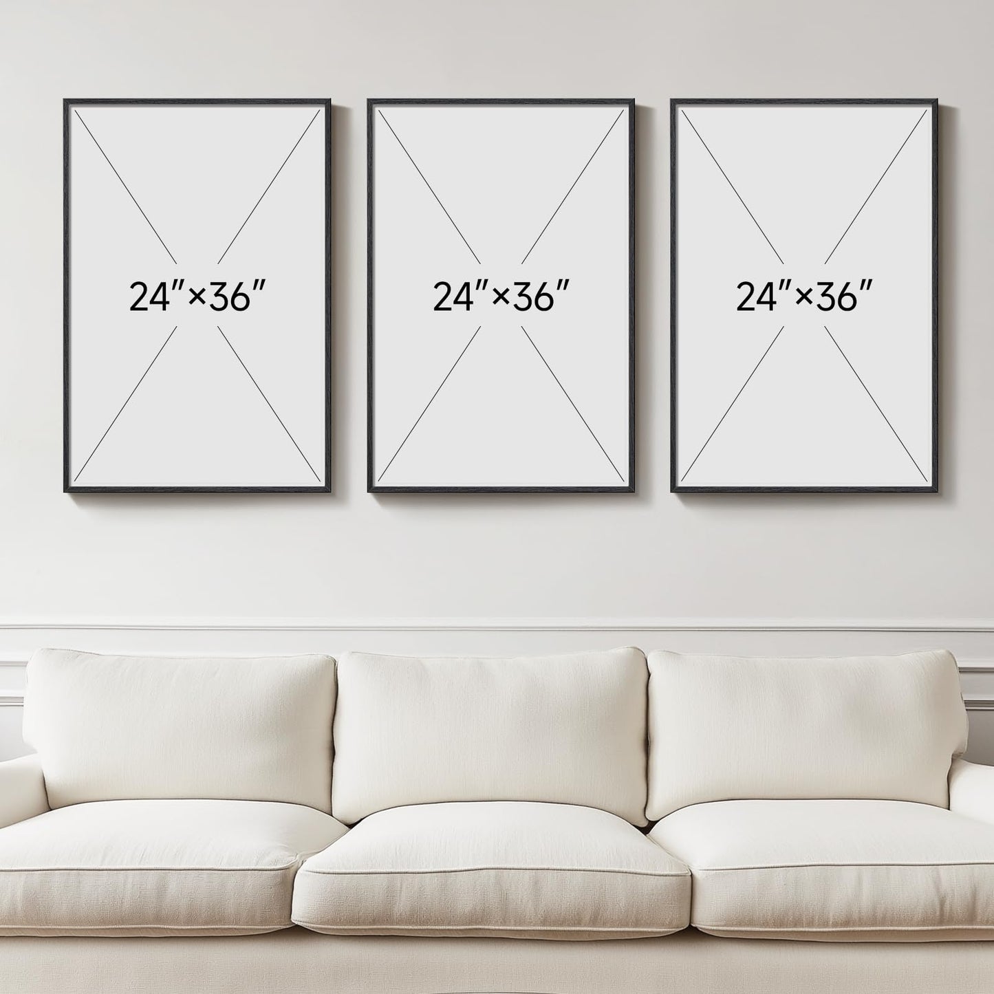 Black & Gold Abstract Art 3PC