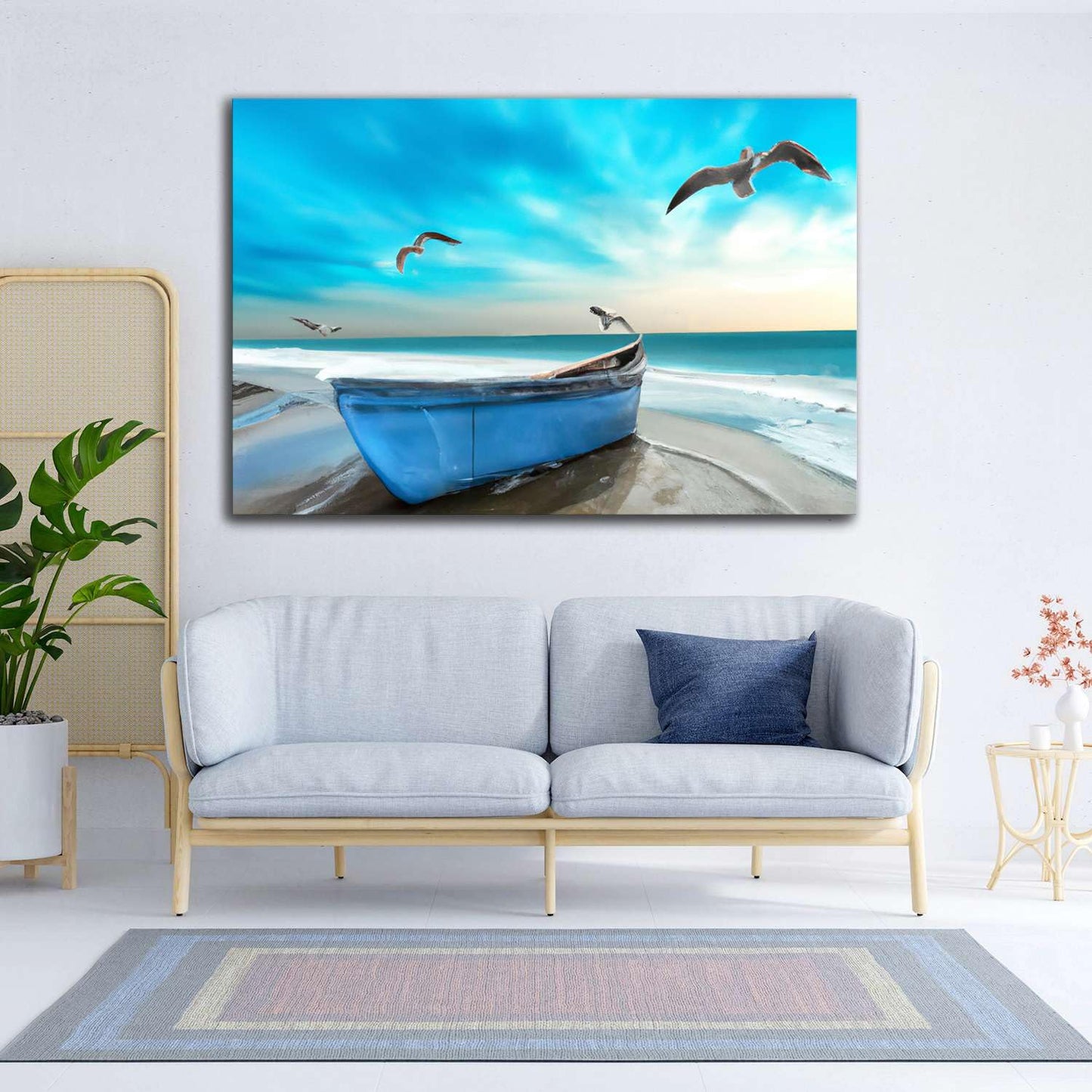 Ship & Moon Canvas Wall Art – 32x48in