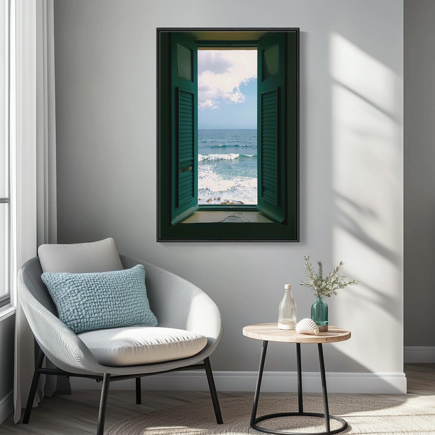 Blue Ocean Beach Wall Art 3PC 24x36in