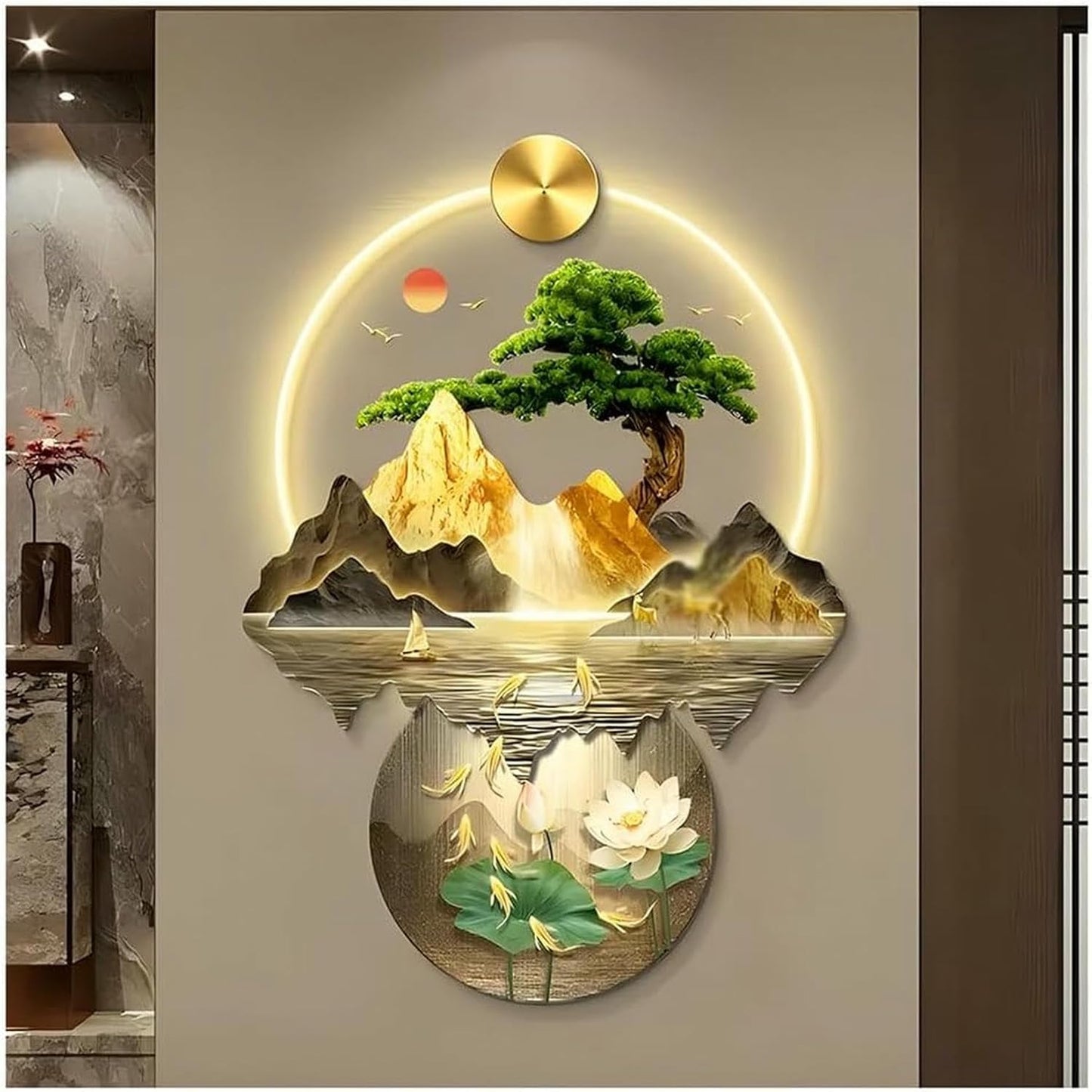 LED Chinese Wall Sculpture Art