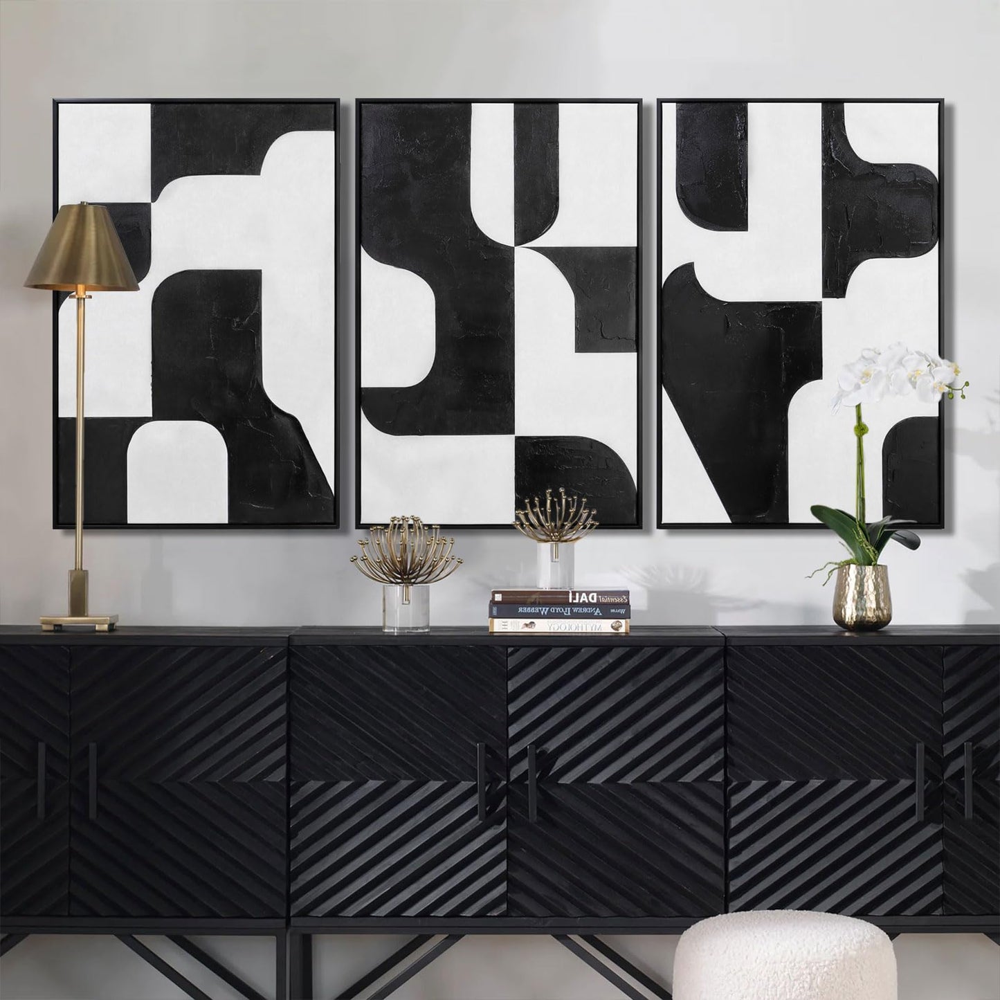 Boho Textured 3D Wall Art 3PC 24x36in