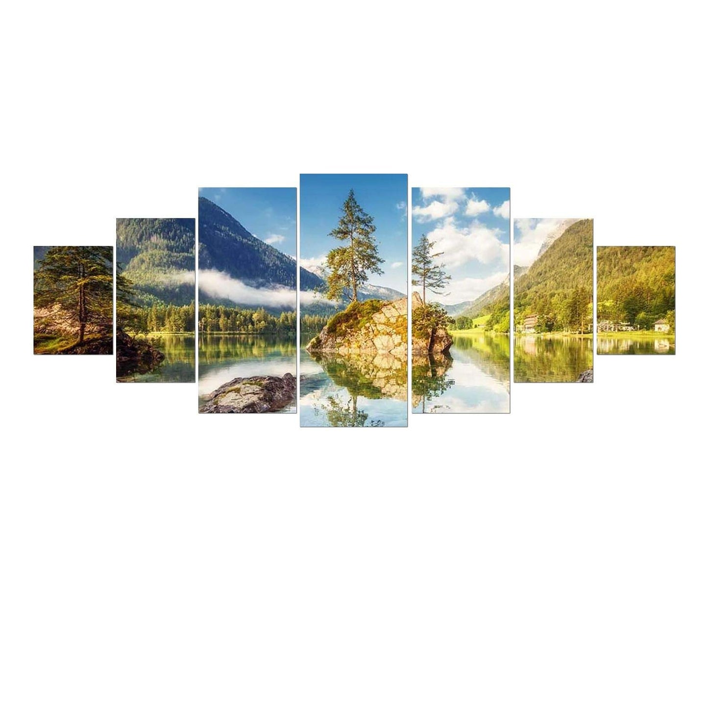 Blue Mountain Lake Wall Art – 7 Panels