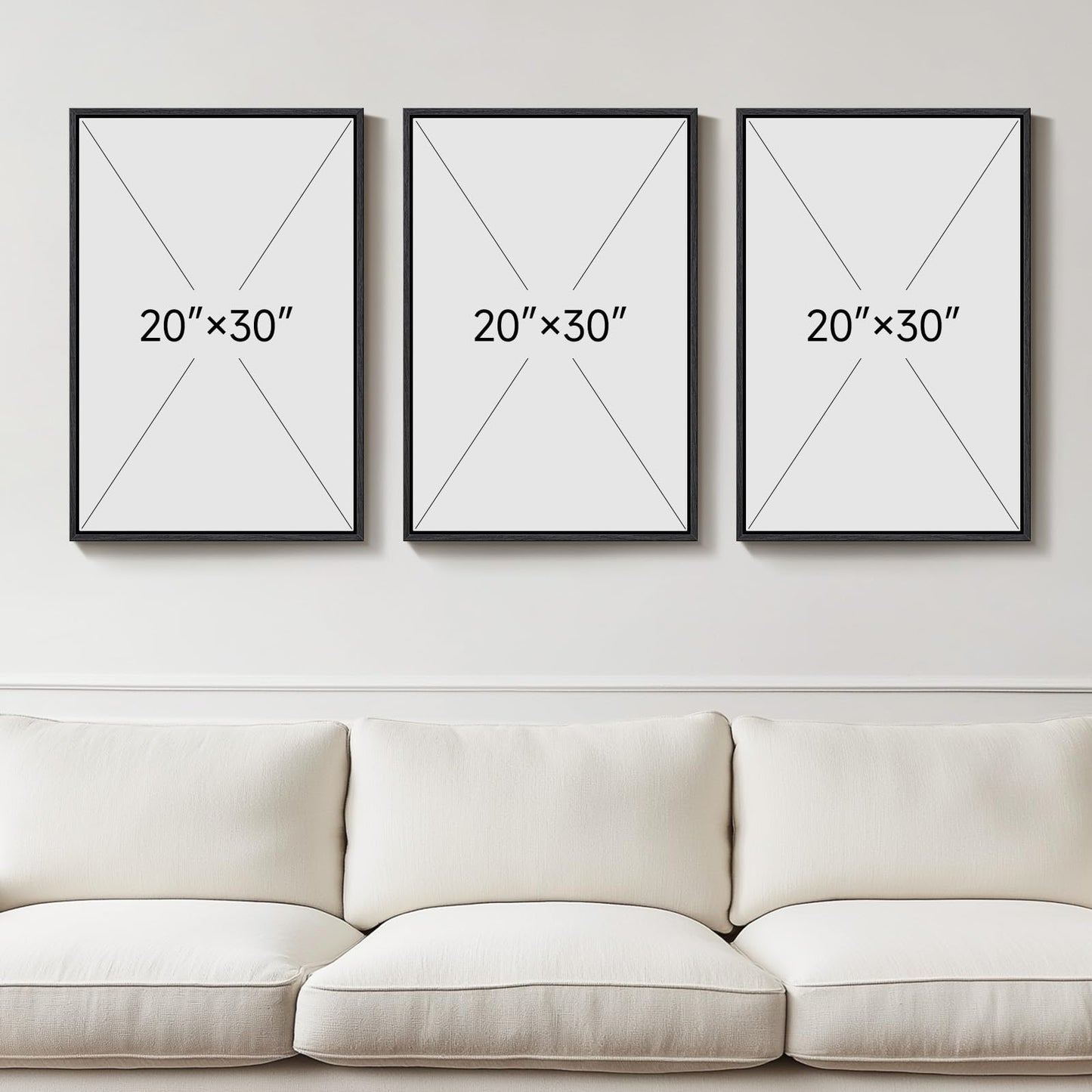 Neutral Abstract Wall Art 3PC 24x36in