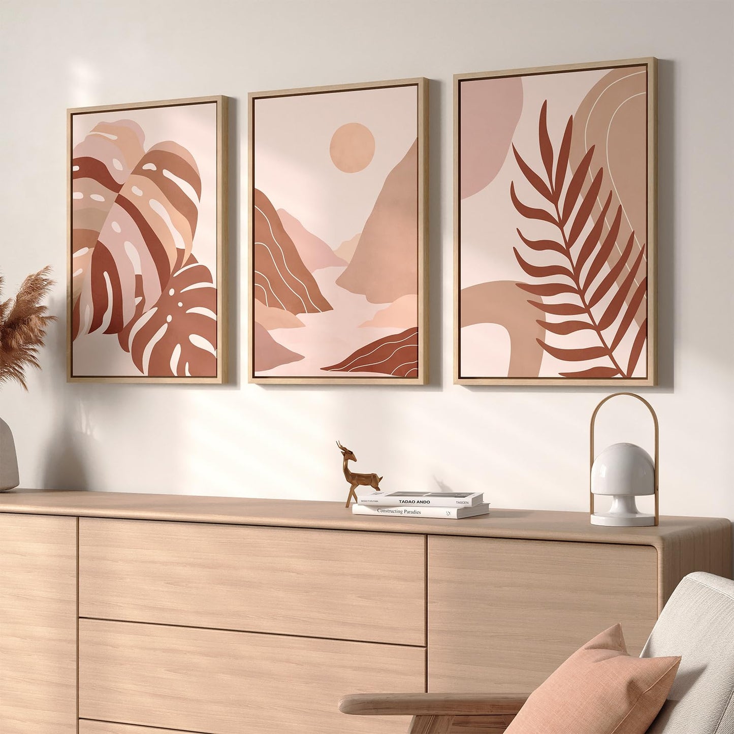 Neutral Abstract Wall Art 2PC