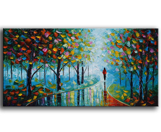 Abstract Tree Landscape Oil Painting 24x36in