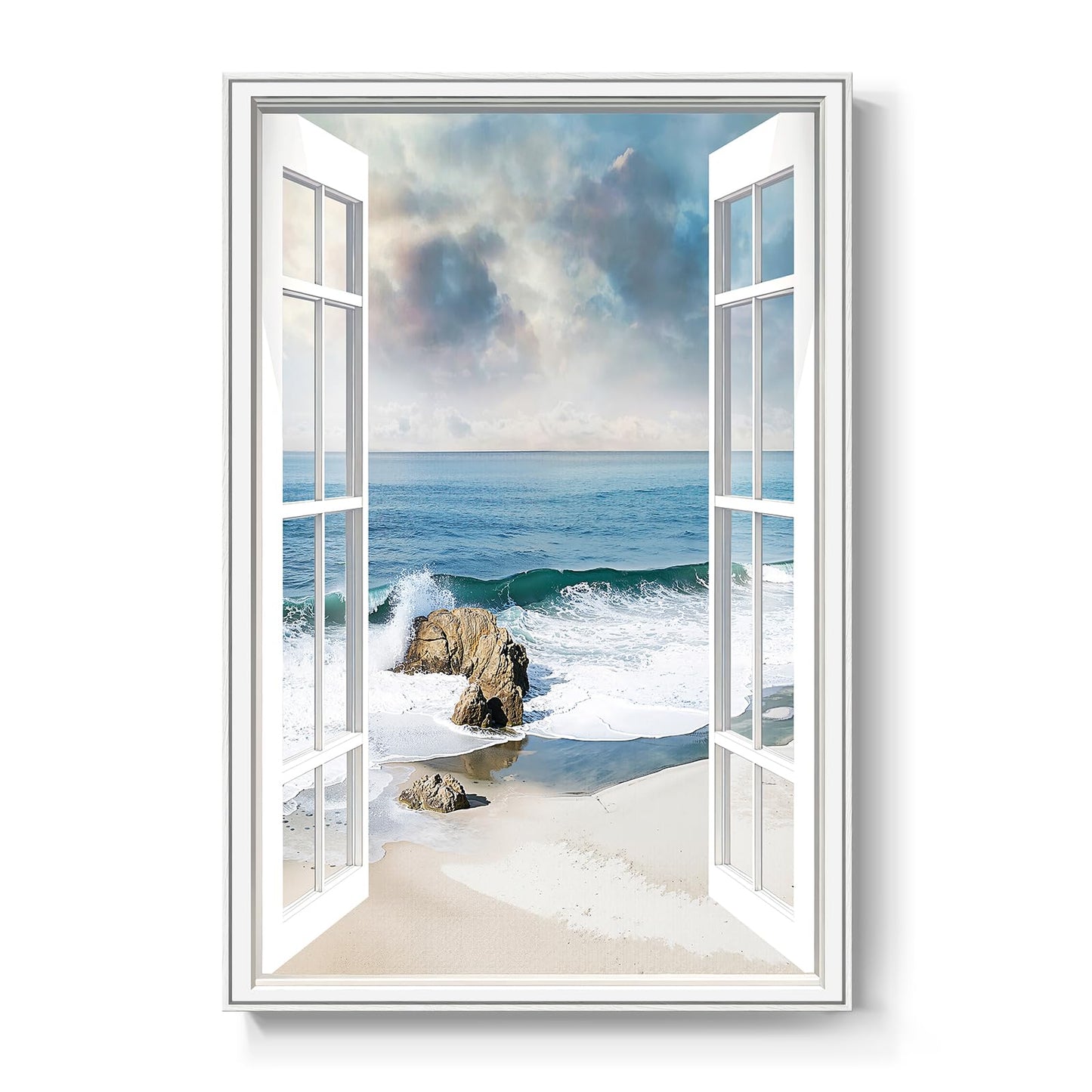 Blue Ocean Beach Wall Art 3PC 24x36in