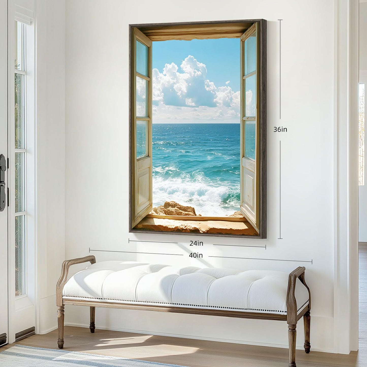 Blue Ocean Beach Wall Art 3PC 24x36in