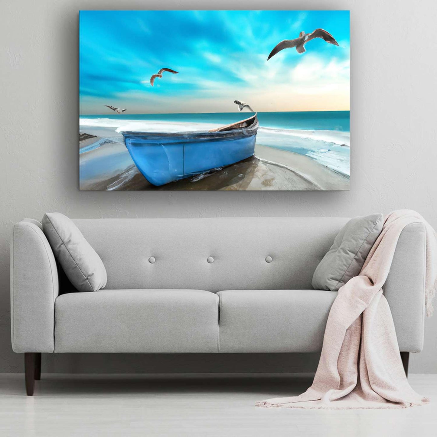 Ship & Moon Canvas Wall Art – 32x48in