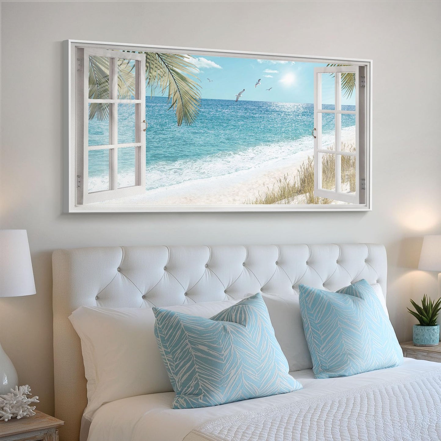 Blue Ocean Beach Wall Art 3PC 24x36in