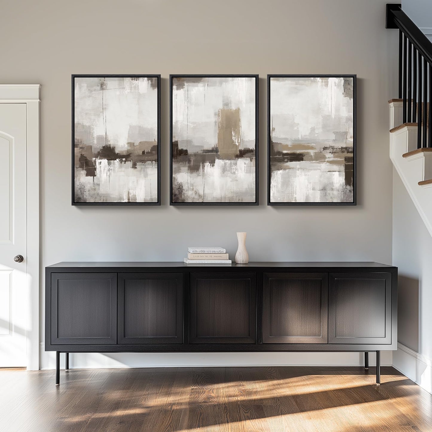 Neutral Abstract Wall Art 3PC 24x36in