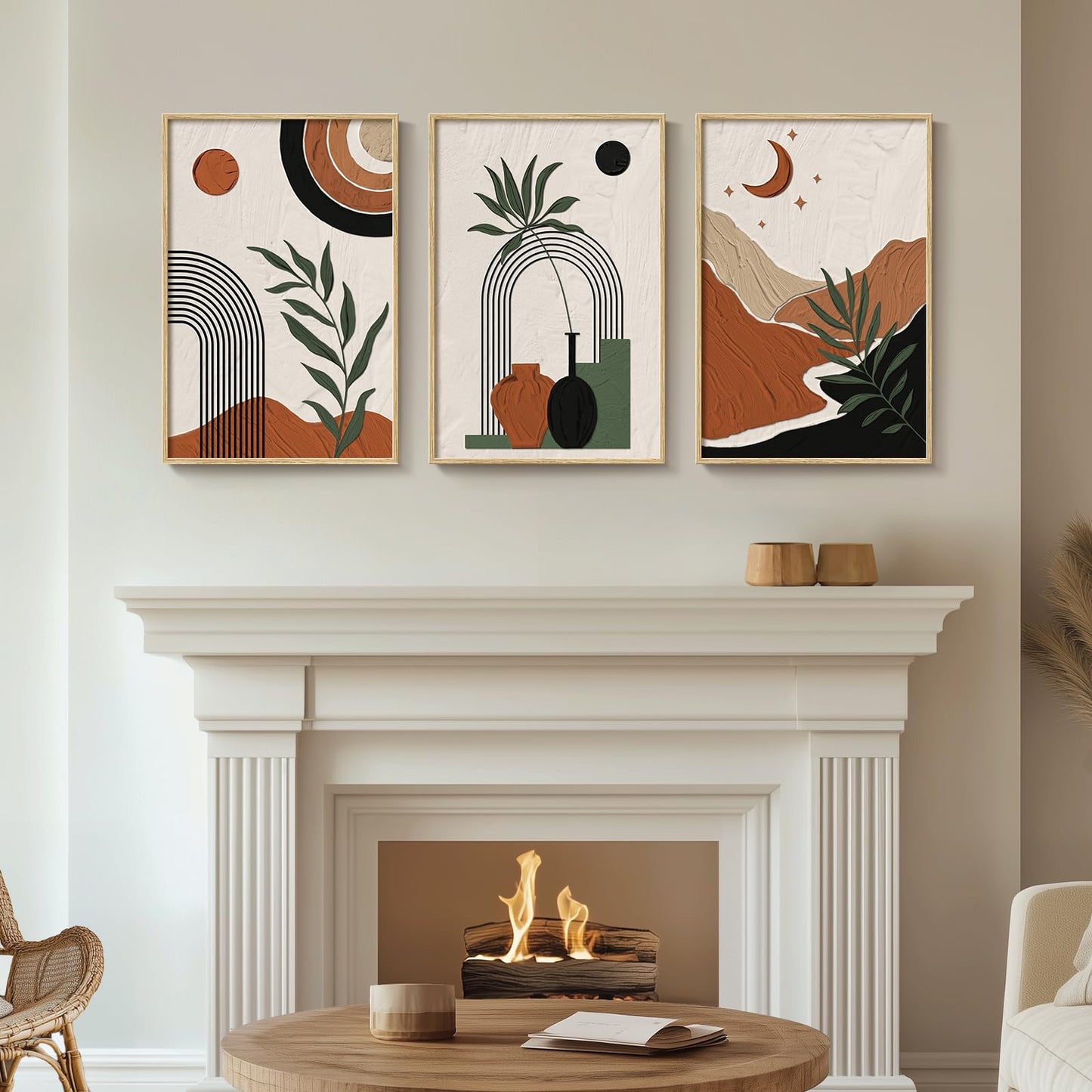Neutral Abstract Wall Art 2PC