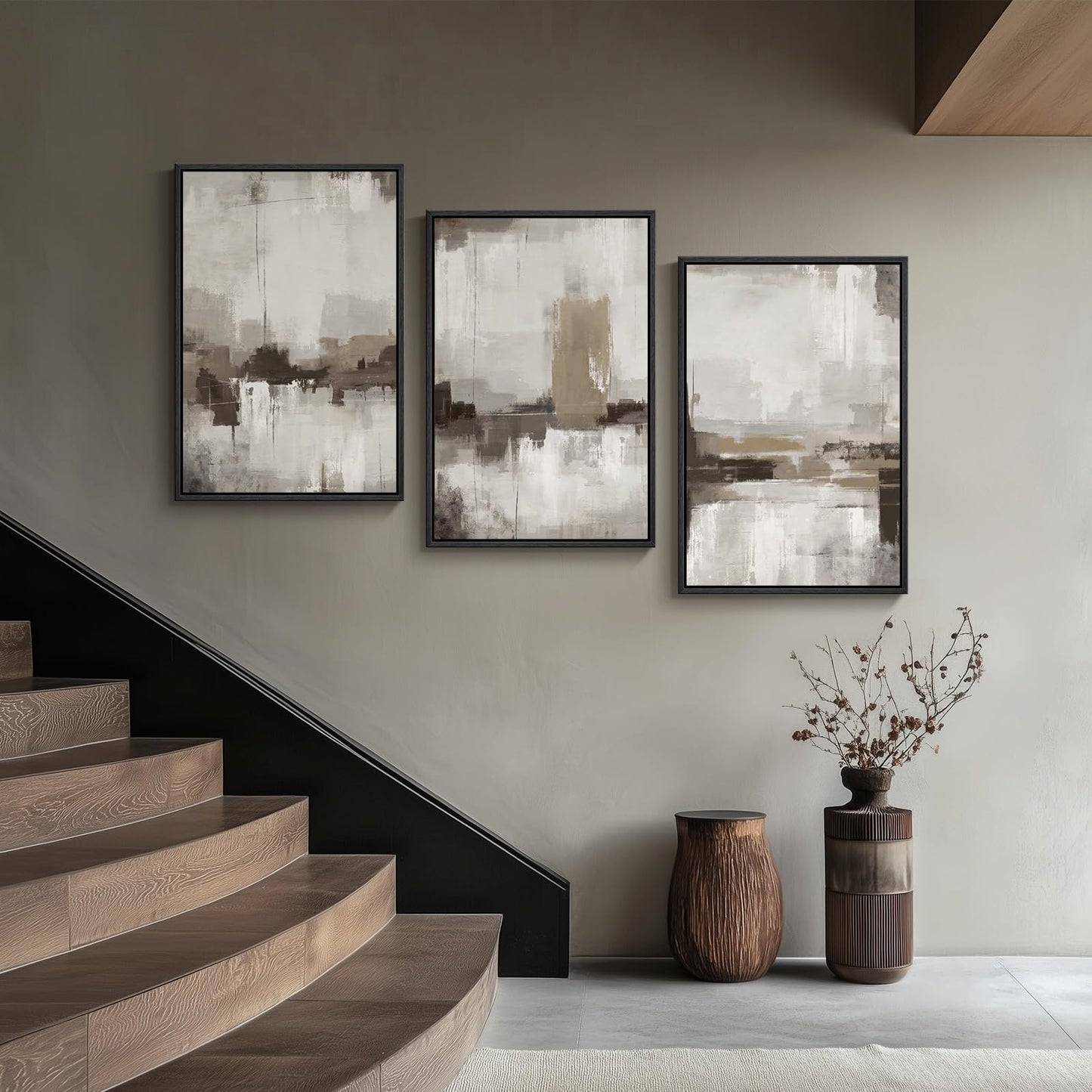 Neutral Abstract Wall Art 3PC 24x36in
