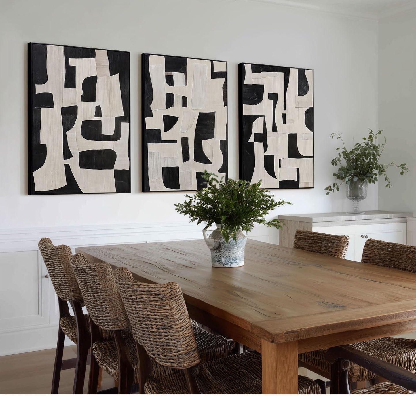 Boho Textured 3D Wall Art 3PC 24x36in