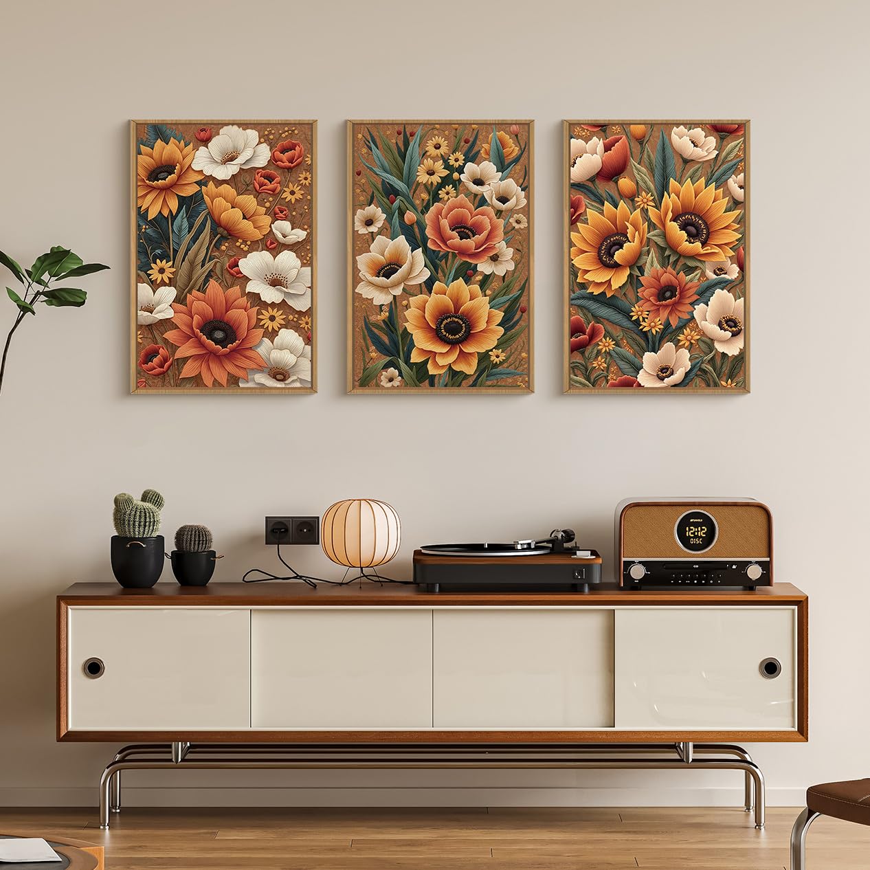 Navy Blue Abstract Wall Art 3PC 24x36in