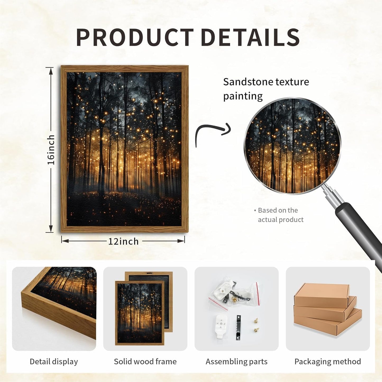 Forest Firefly Wall Art – 16x12in Framed