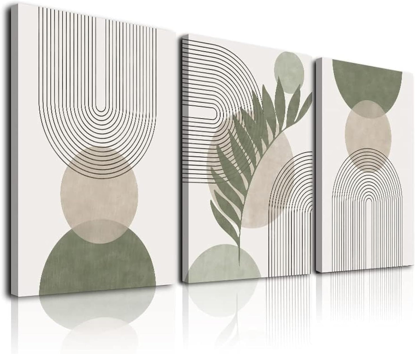 Sage Green Boho Wall Art Set of 3 – 12x16in