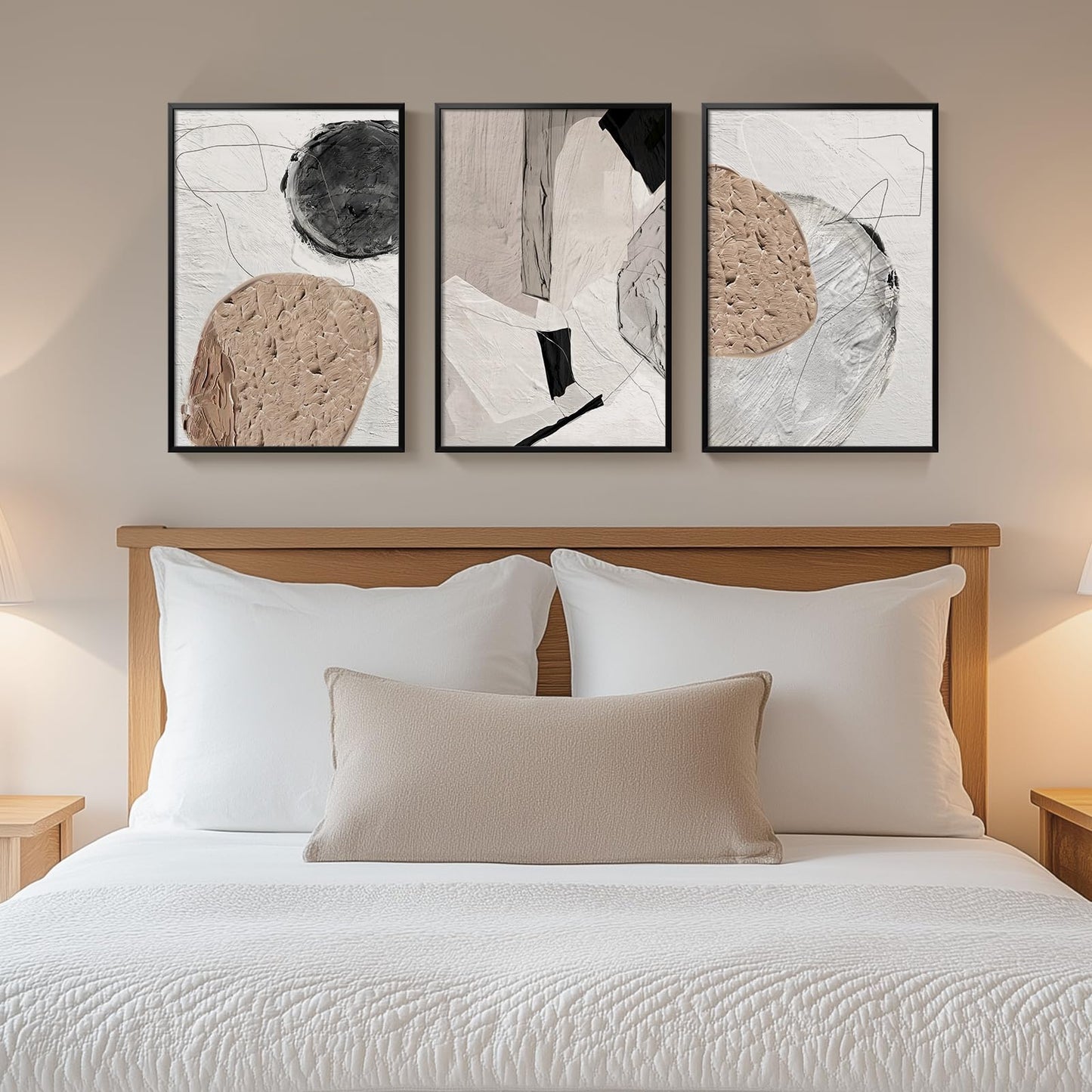 Neutral Abstract Wall Art 3PC 24x36in