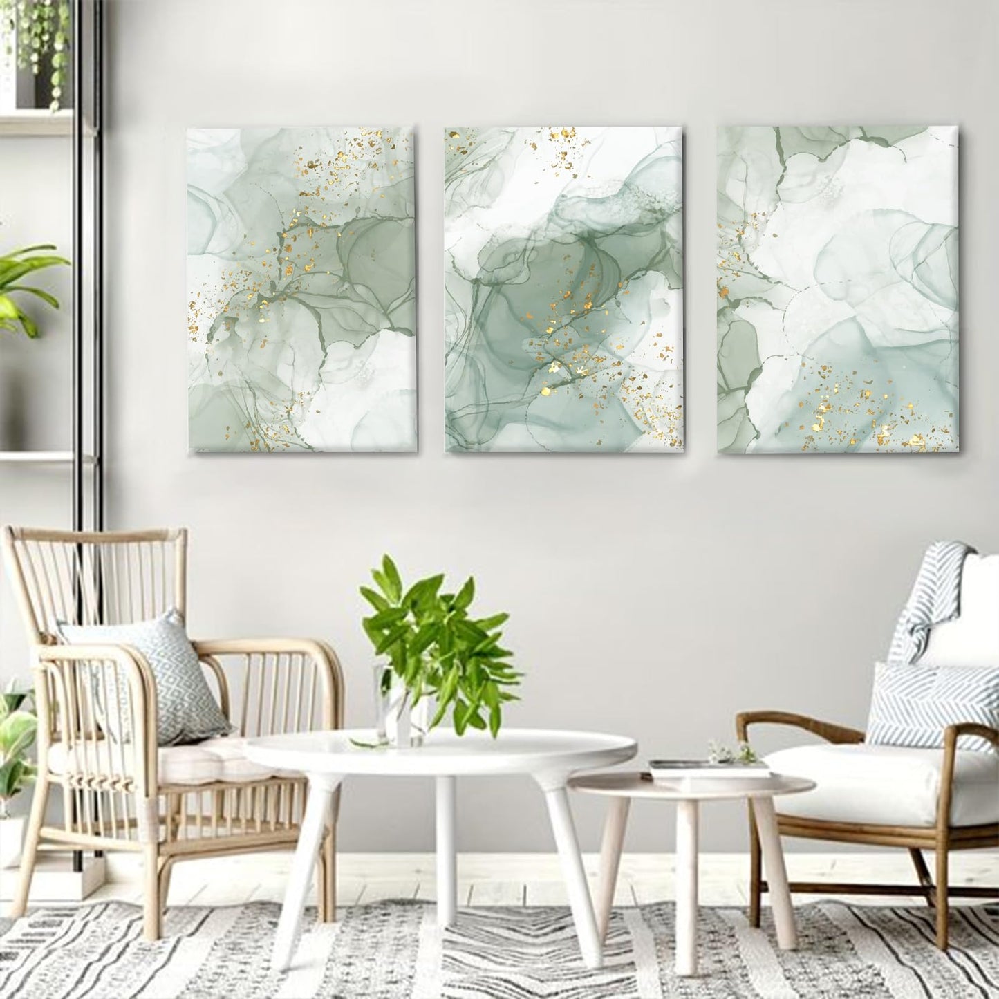Sage Green Wall Art Set of 3 – 12x16in