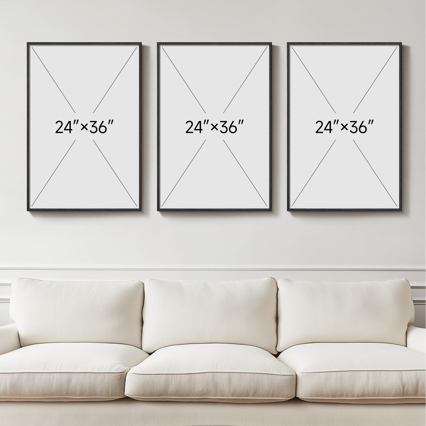 Black & Gold Abstract Art 3PC