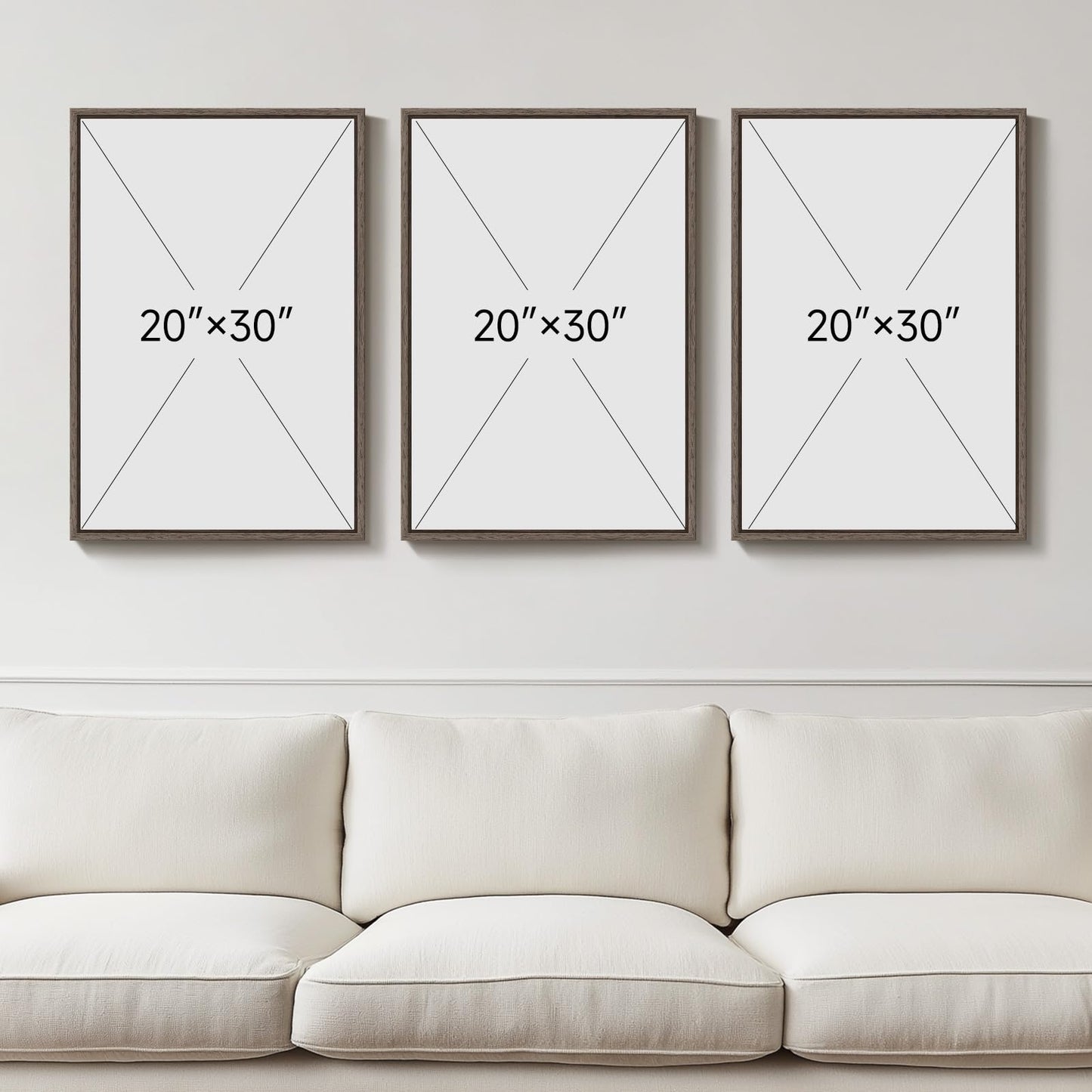 Neutral Abstract Wall Art 3PC 24x36in