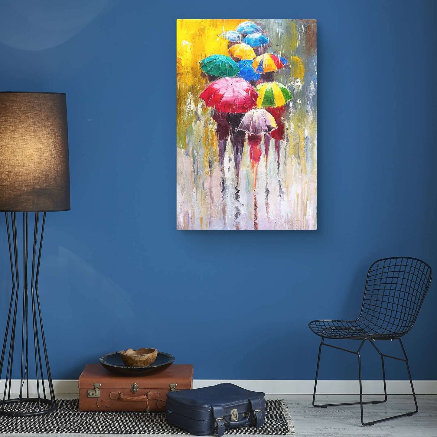 Red Boat Lake Canvas Wall Art 32x48in
