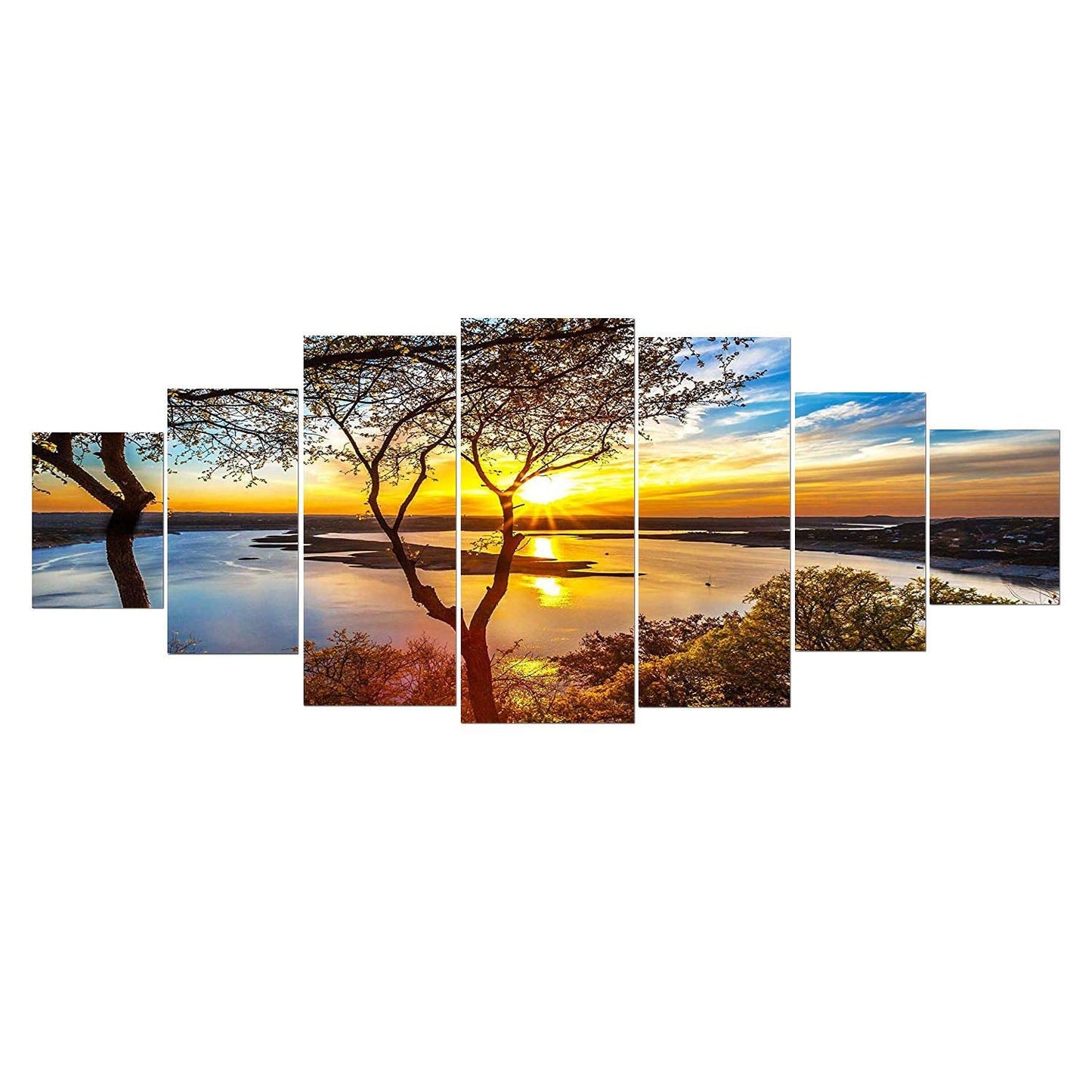 Blue Mountain Lake Wall Art – 7 Panels