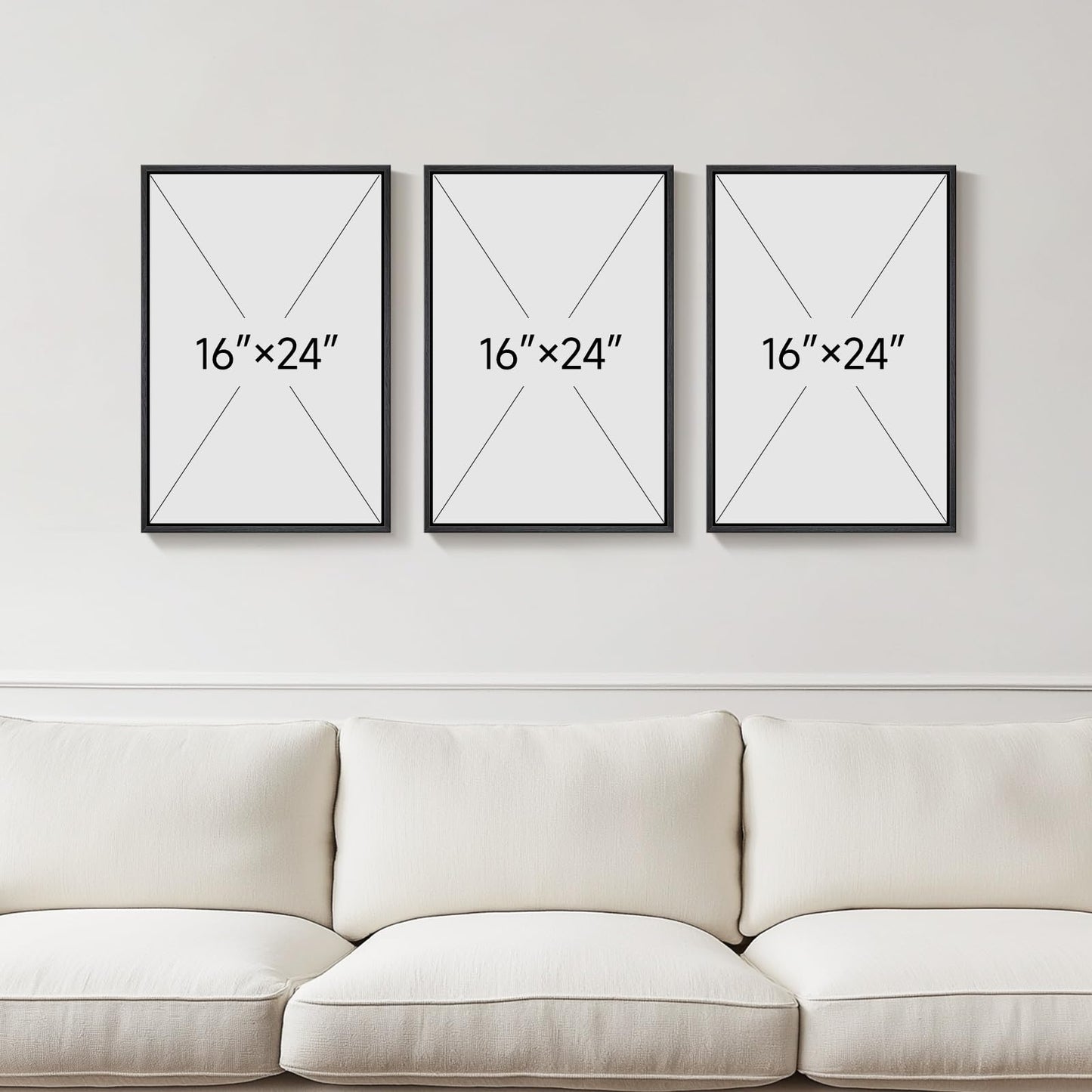 Neutral Abstract Wall Art 3PC 24x36in