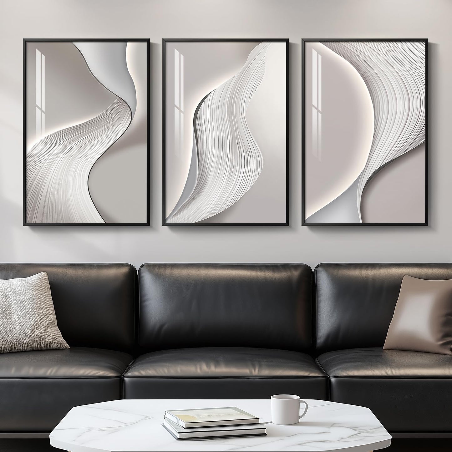 Black & Gold Abstract Art 3PC