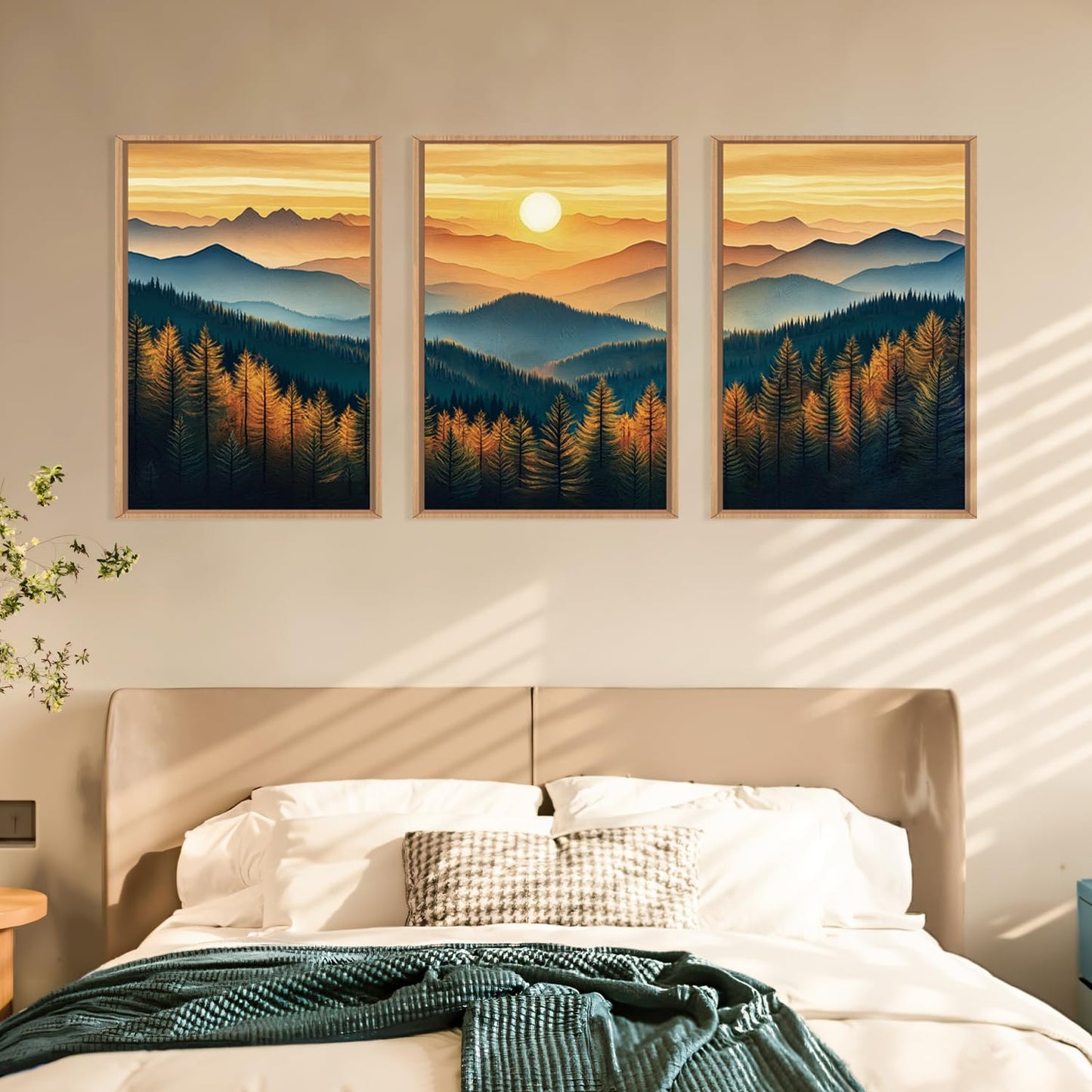 Navy Blue Abstract Wall Art 3PC 24x36in