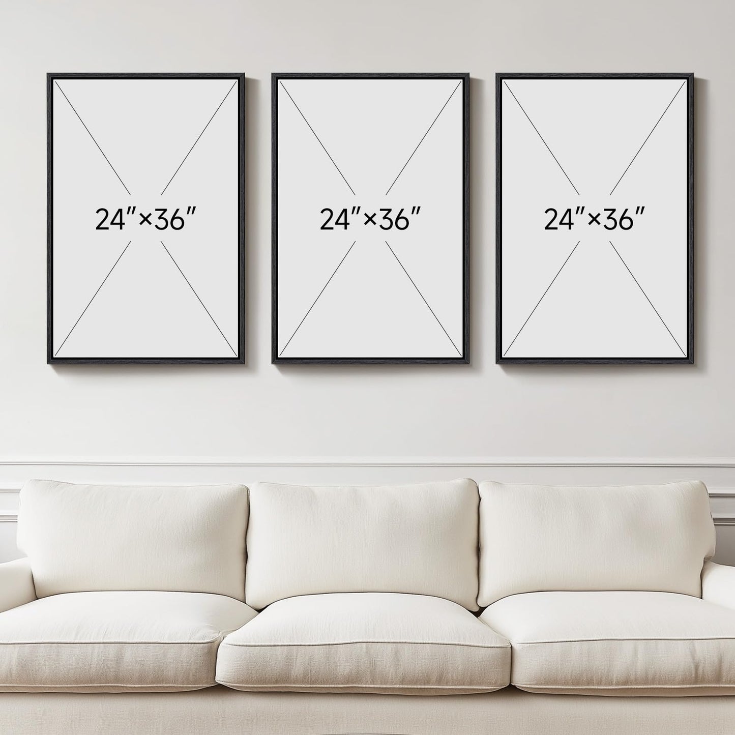Black & Gold Abstract Art 3PC